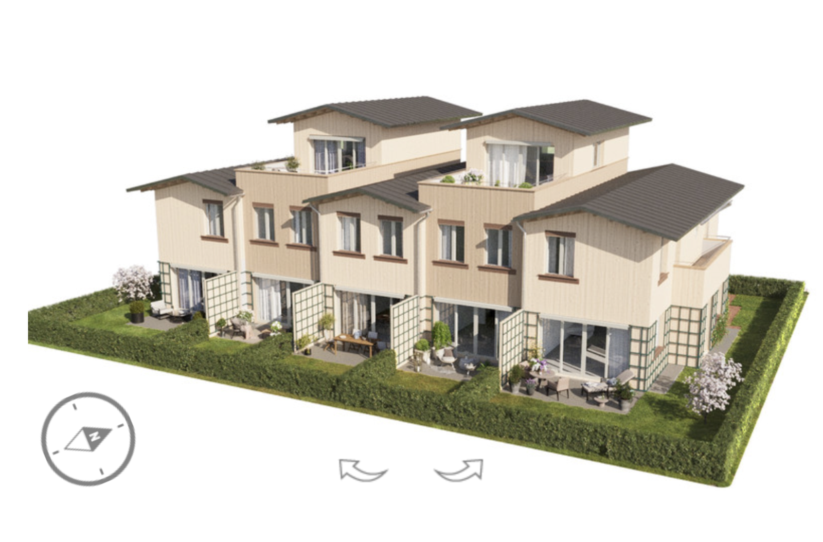 Biildet viser beliggenheten til det aktuelle rekkehuset Galleribilde