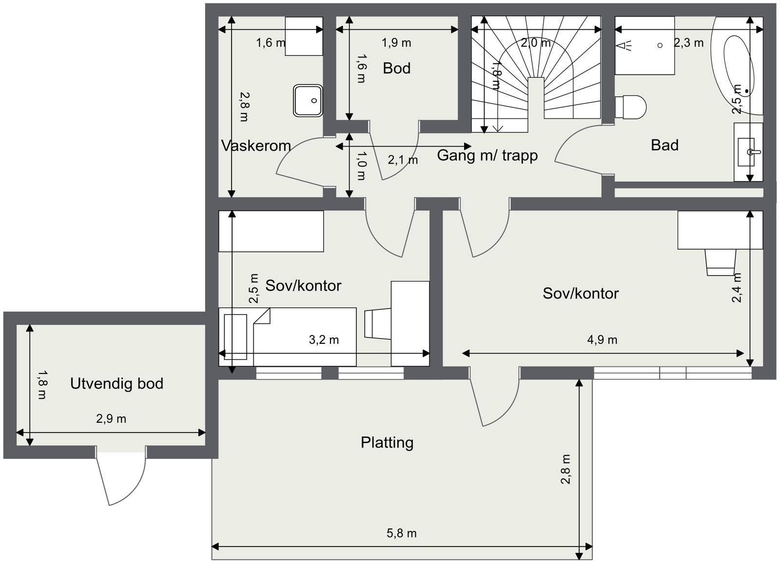 Plantegning underetasje. Galleribilde