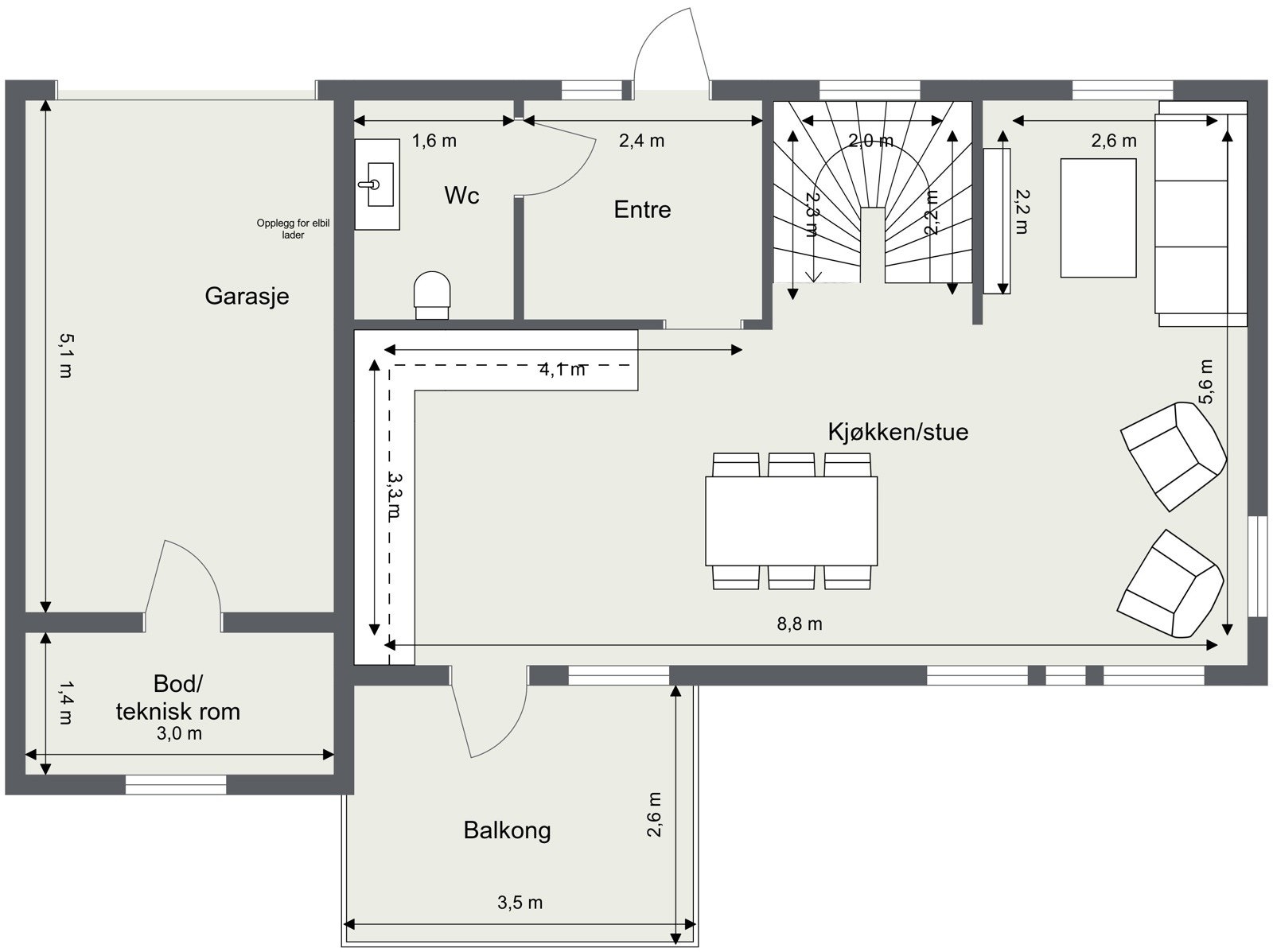 Plantegning 1.etasje. Galleribilde