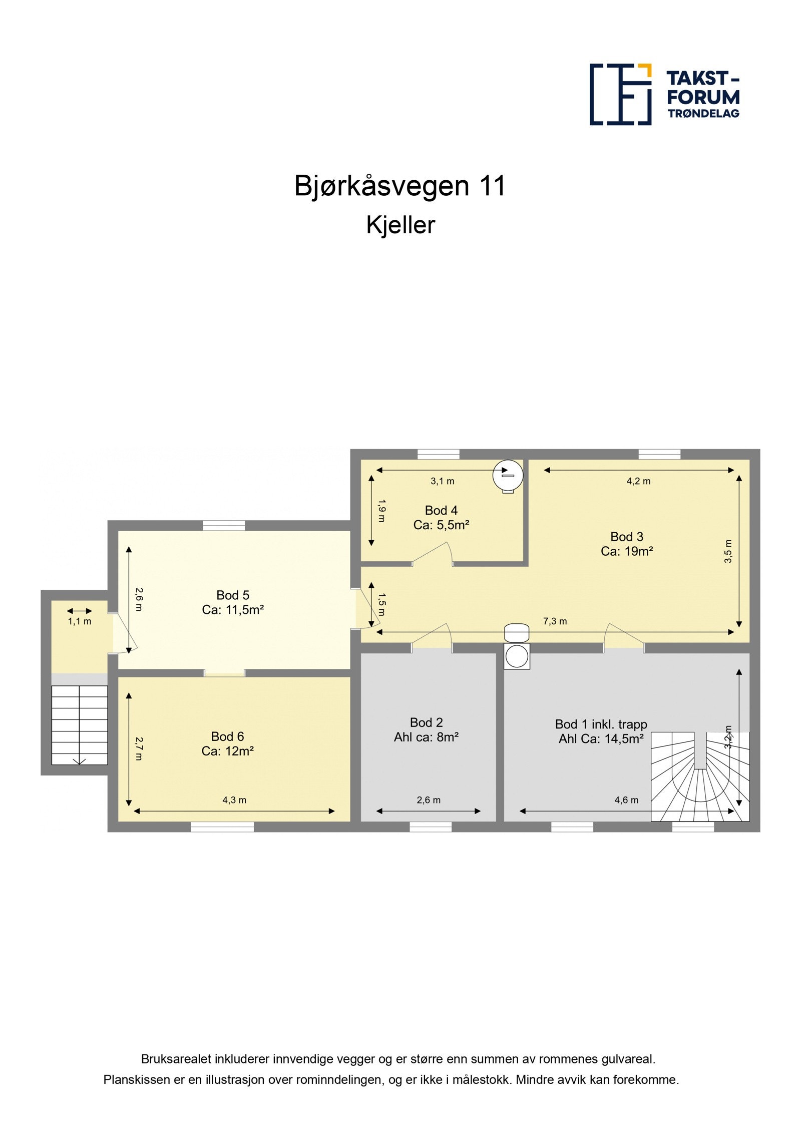 Planskisse kjeller Galleribilde