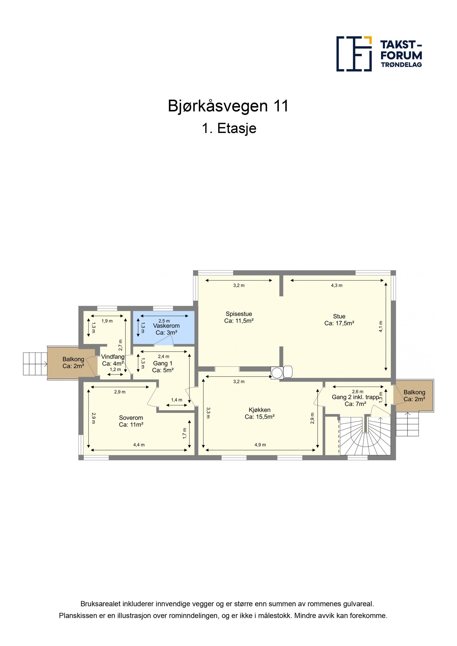 Planskisse 1. etg Galleribilde