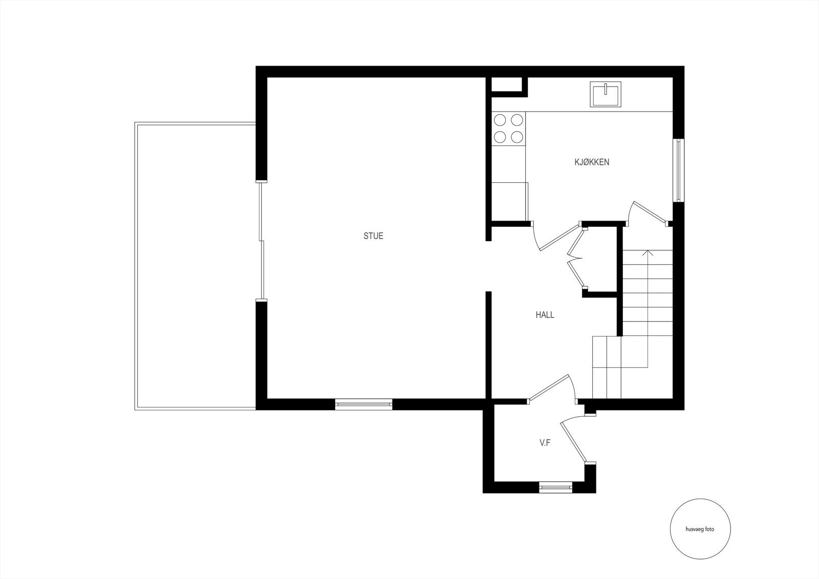 Plantegning 1. etasje Galleribilde