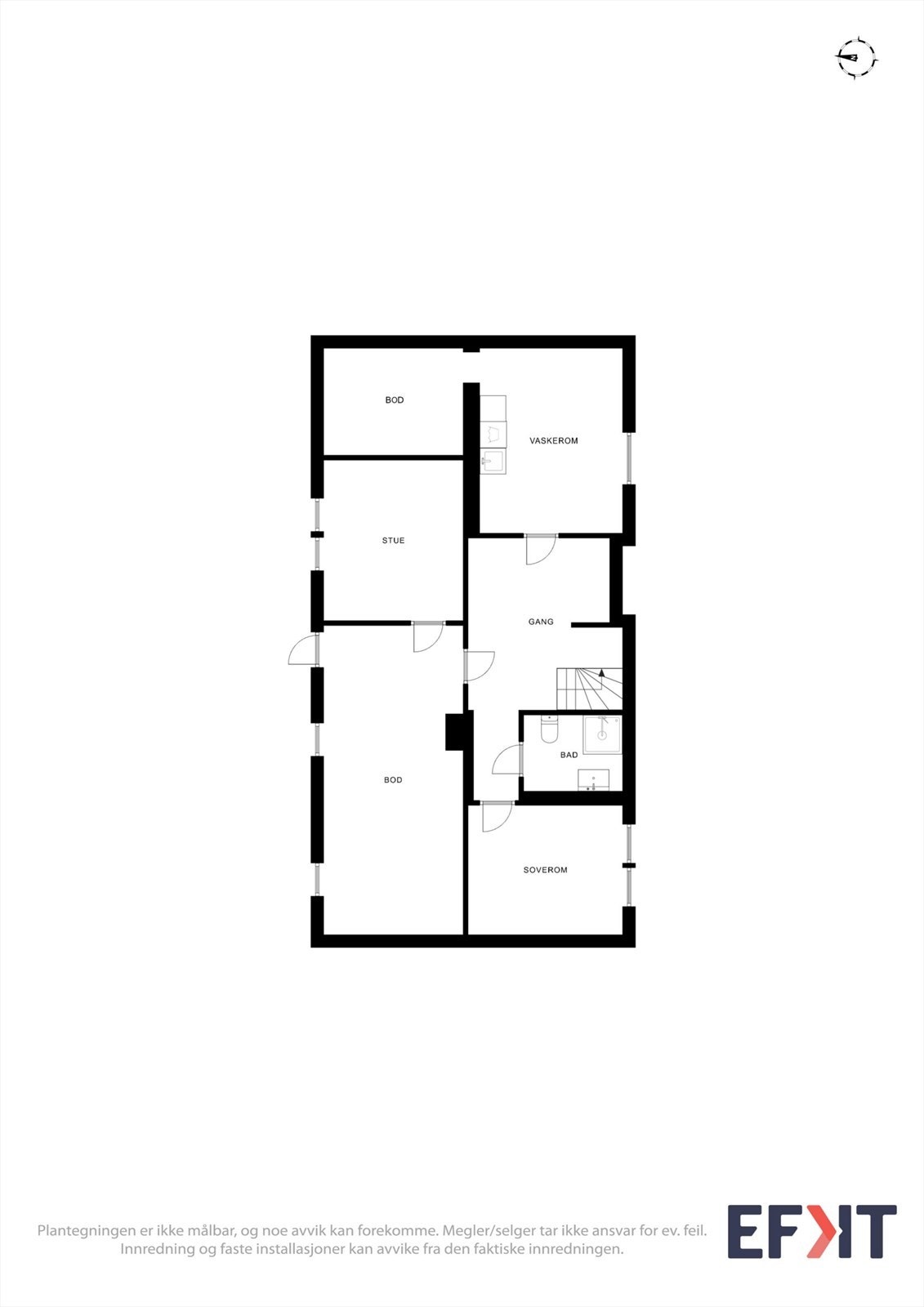 Underetasjen inneholder stue, soverom, bad, vaskerom og boder. Galleribilde