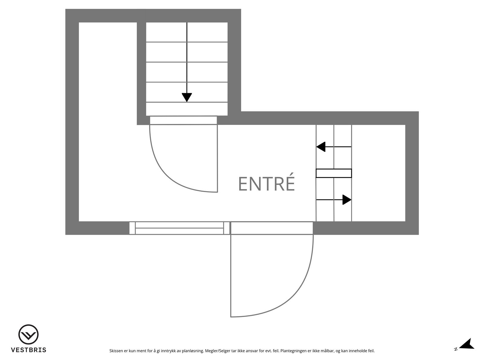Plantegning | Entrèen som leder inn til 1.etasje. Galleribilde
