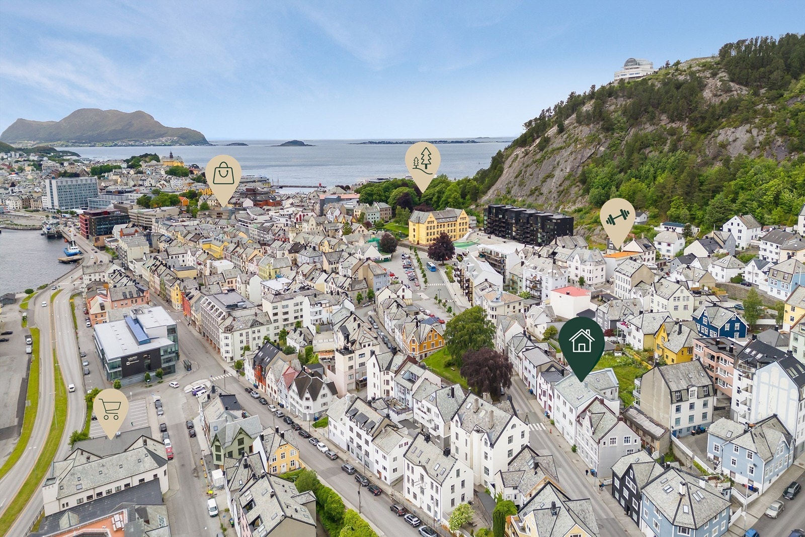 Man spaserer enkelt til Kiwi Sundgata med treningssenter like ved. Kort veg til byparken og Bybadet og sentrum forøvrig Galleribilde