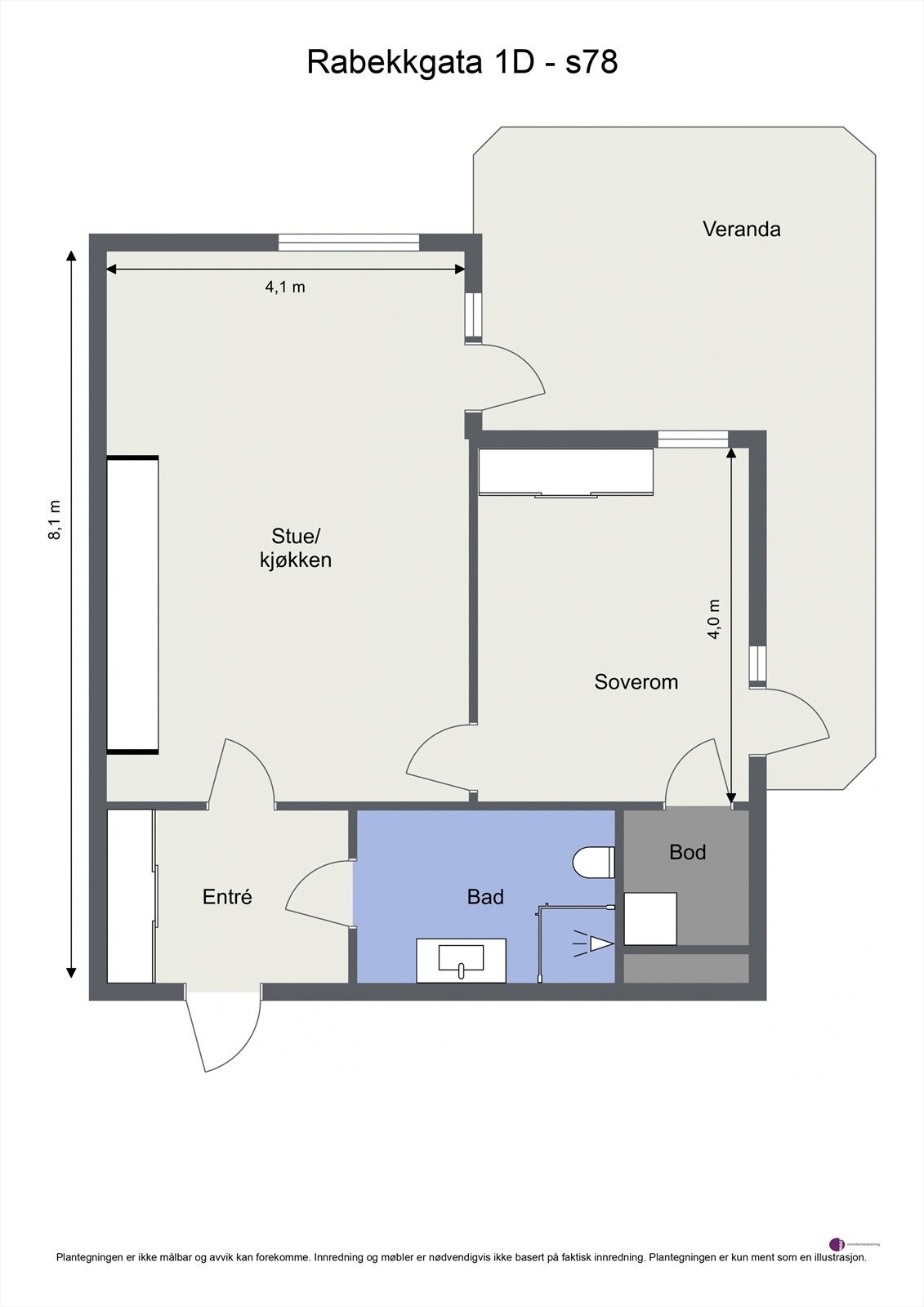 Plantegning 4.etasje. Galleribilde