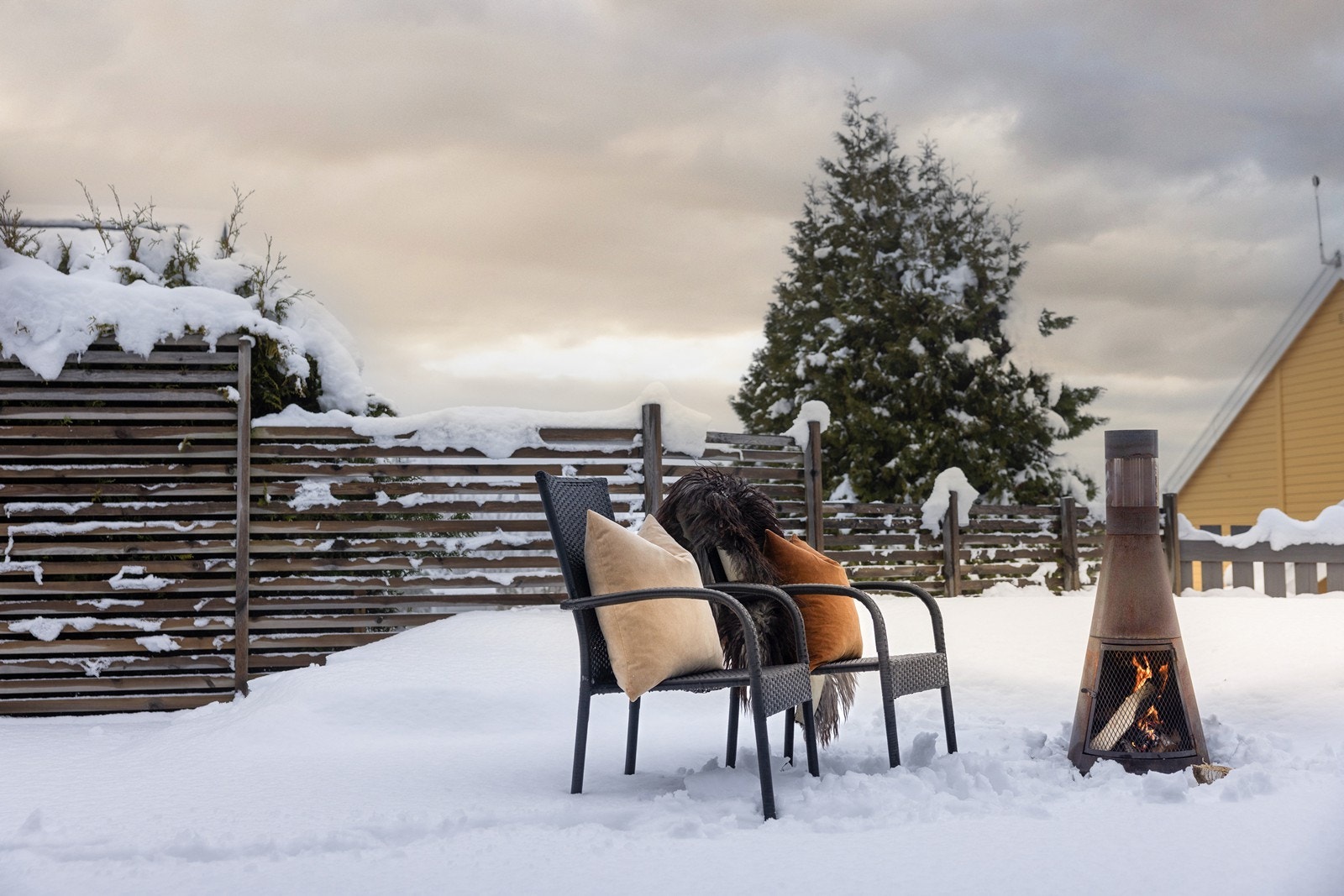 Uteplassen er anvendelig året rundt. Galleribilde