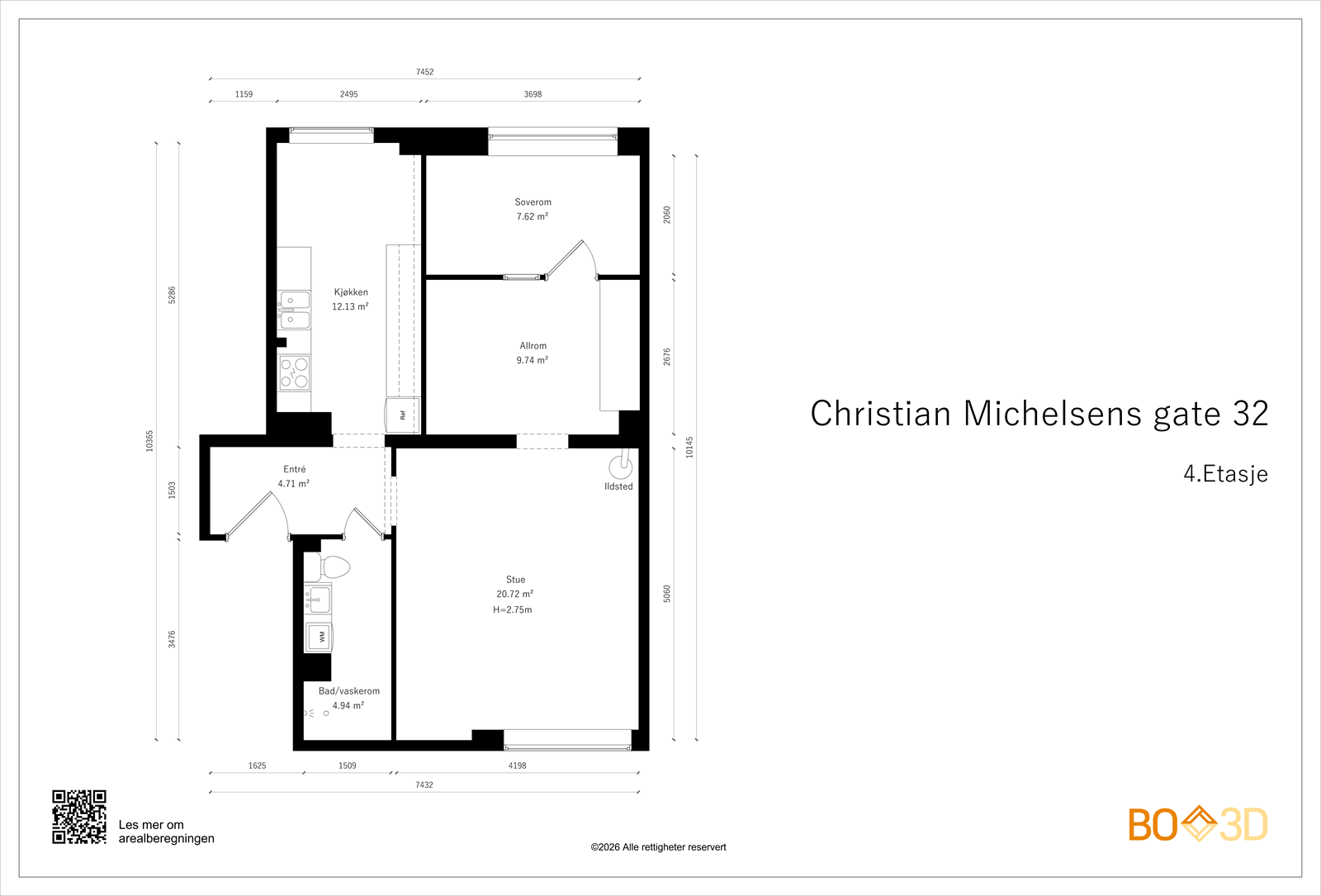 Målsatt Plantegning. Galleribilde
