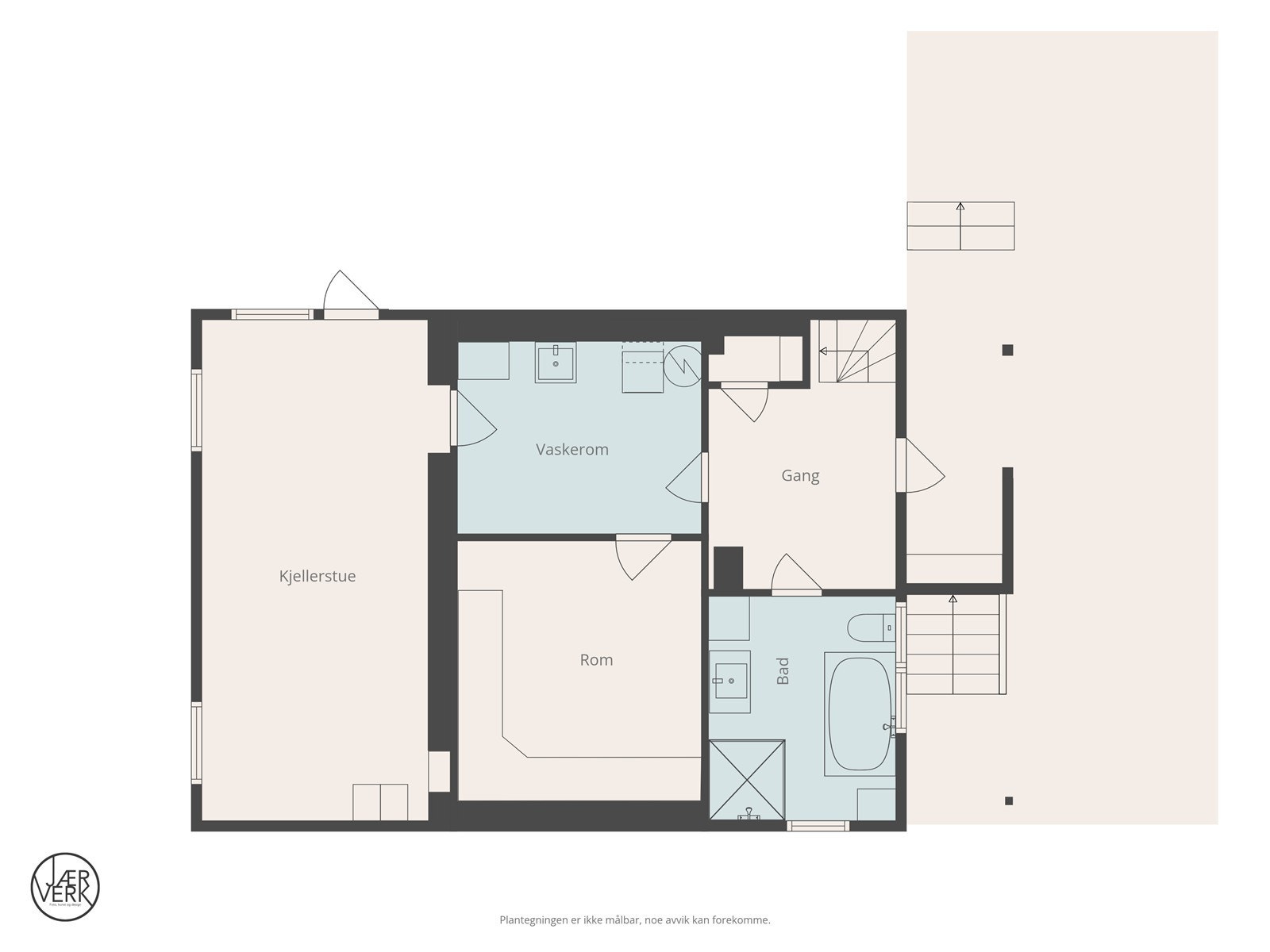 Det foreligger ikke godkjente plantegninger av kjelleretasjen. Galleribilde