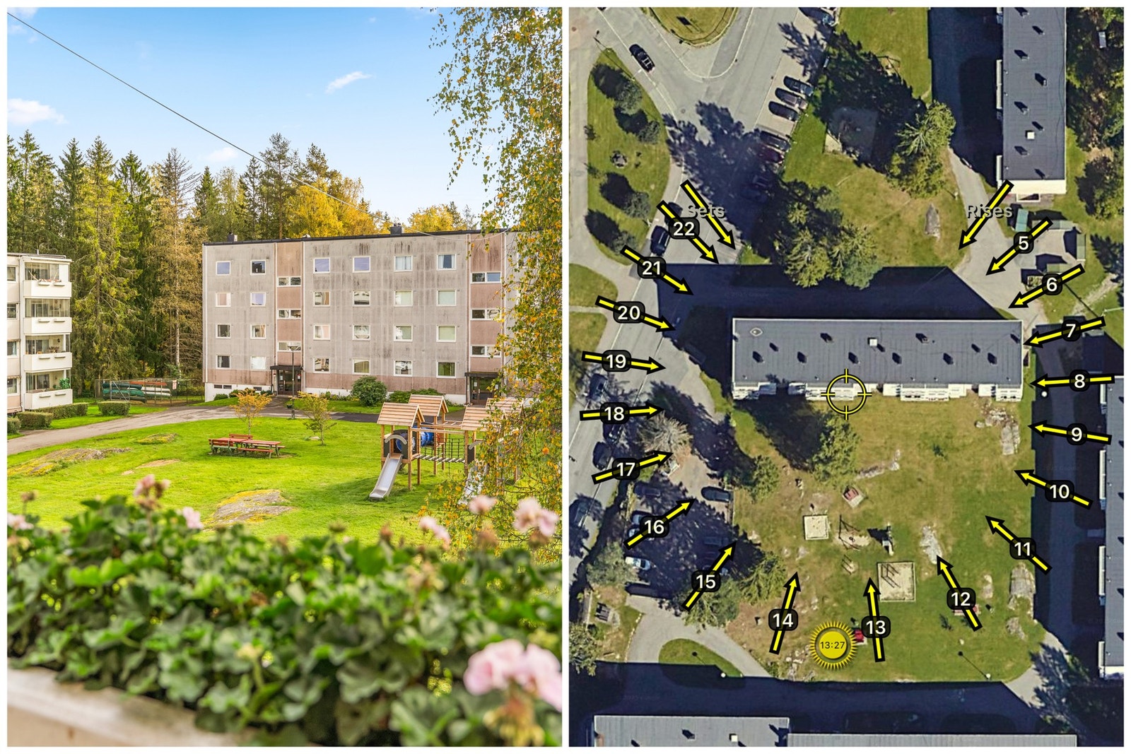 Den sydvendte beliggenheten sørger for fine solforhold på balkongen. Det er montert markise for solskjerming. Galleribilde