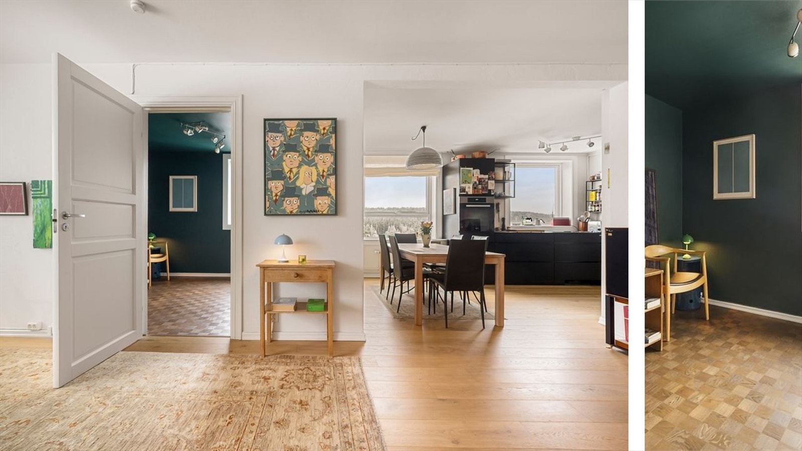 Fra stuen er det videre adkomst til boligens hovedsoverom. Galleribilde