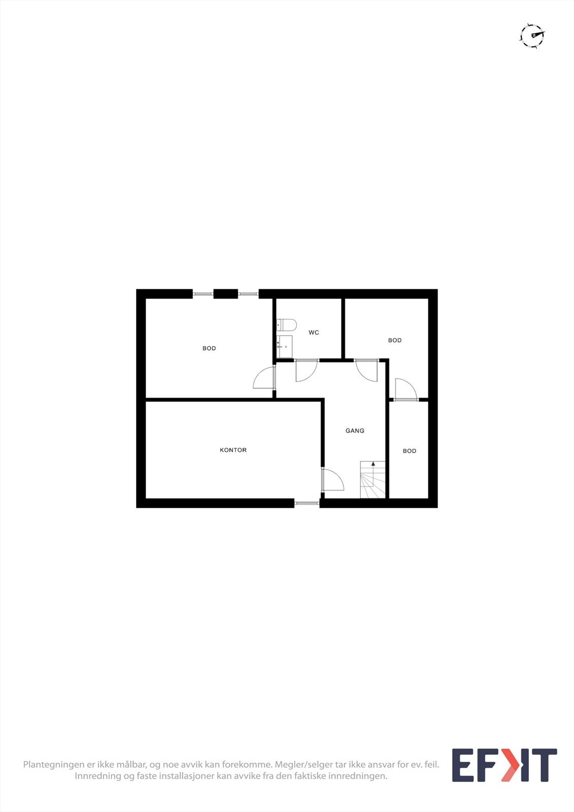 Kjelleren rommer kjellerstue, toalettrom, gang og to boder for rikelig med lagring. Galleribilde