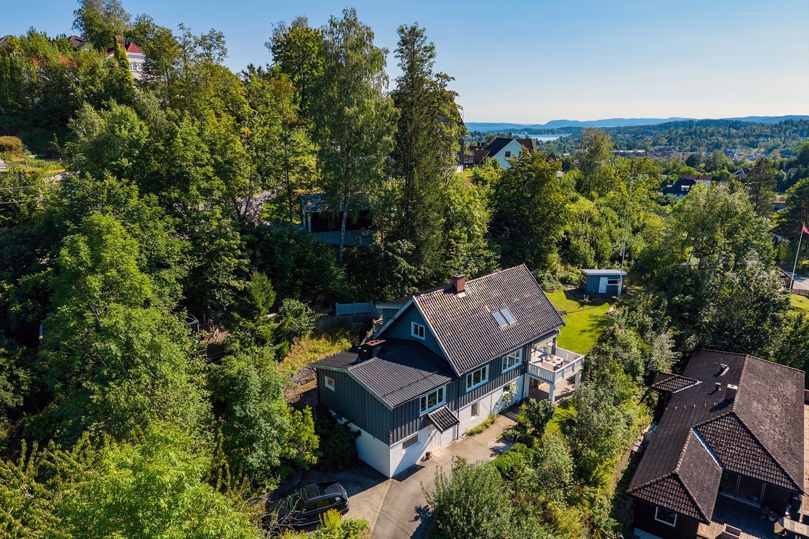 Dronebilde mot syd Galleribilde