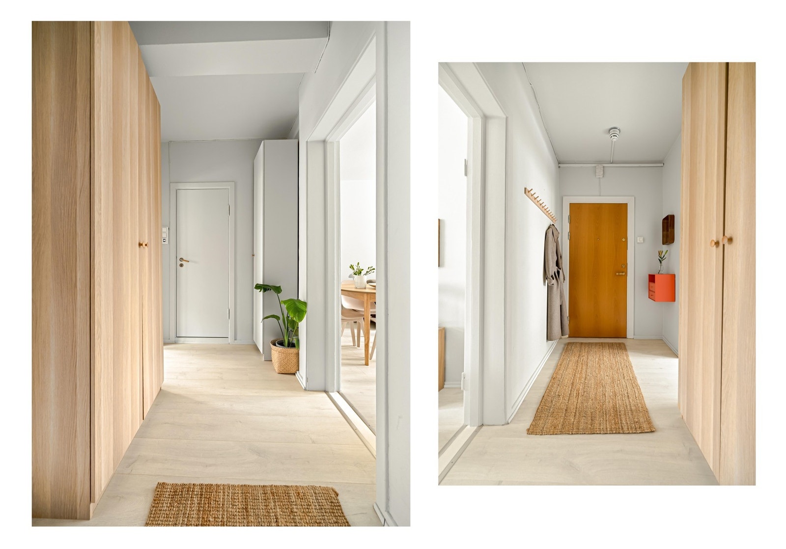 Entreen binder leiligheten fint sammen. Her finner vi også inngang til baderommet. Galleribilde