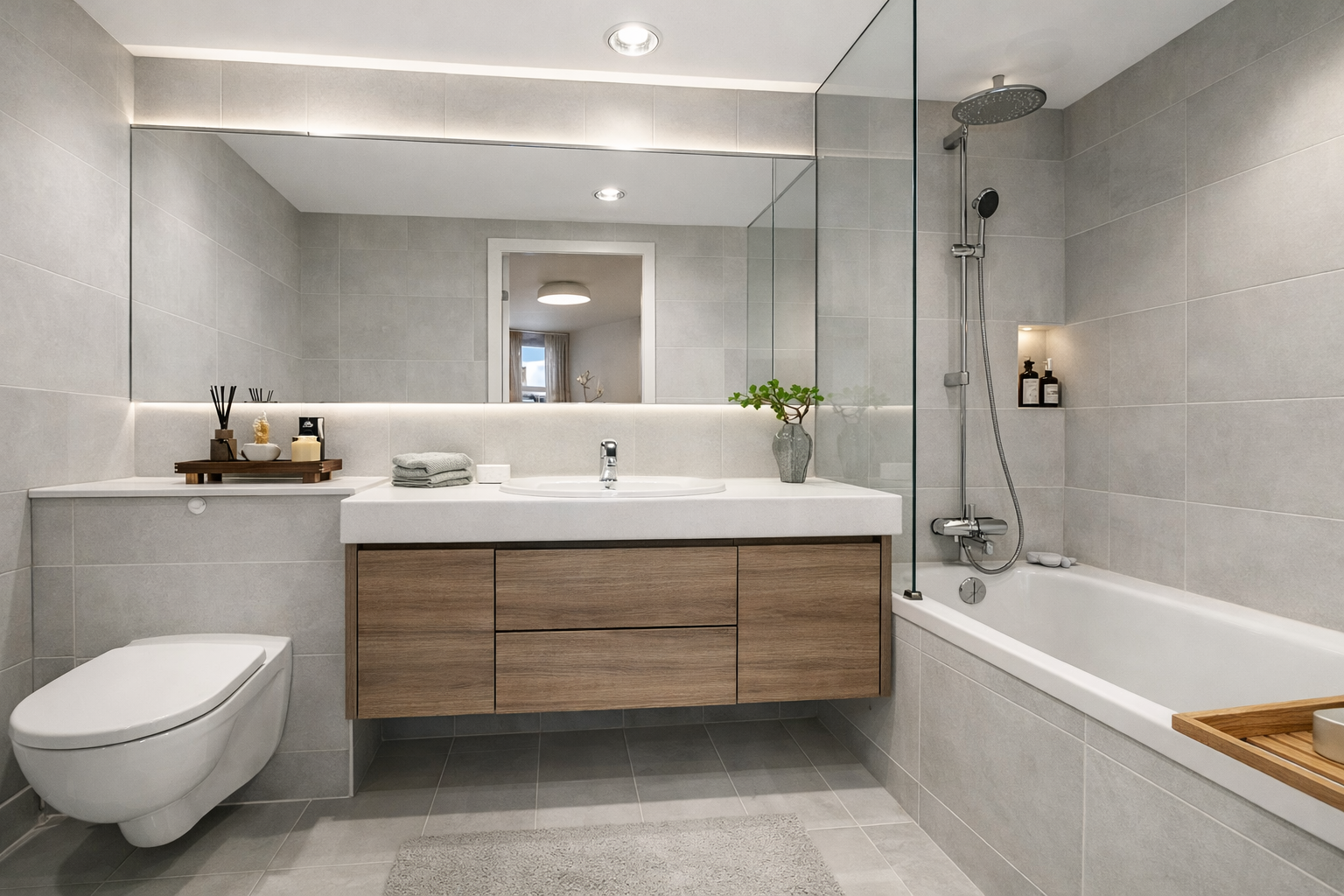 Eksempel på oppusset bad, AI-generert Galleribilde