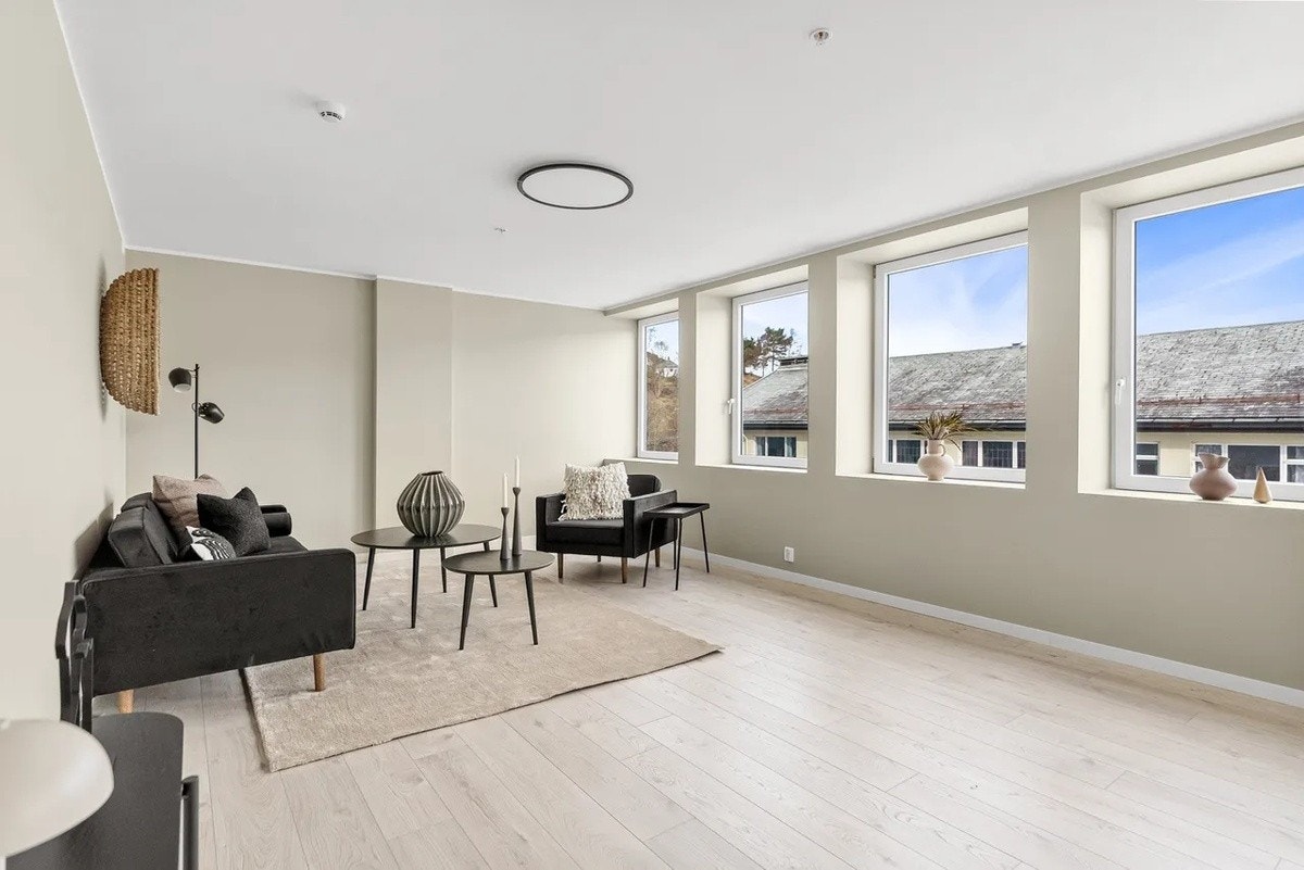 Del av stue som vil bli omgjort til soverom nr 4 og 5. Galleribilde