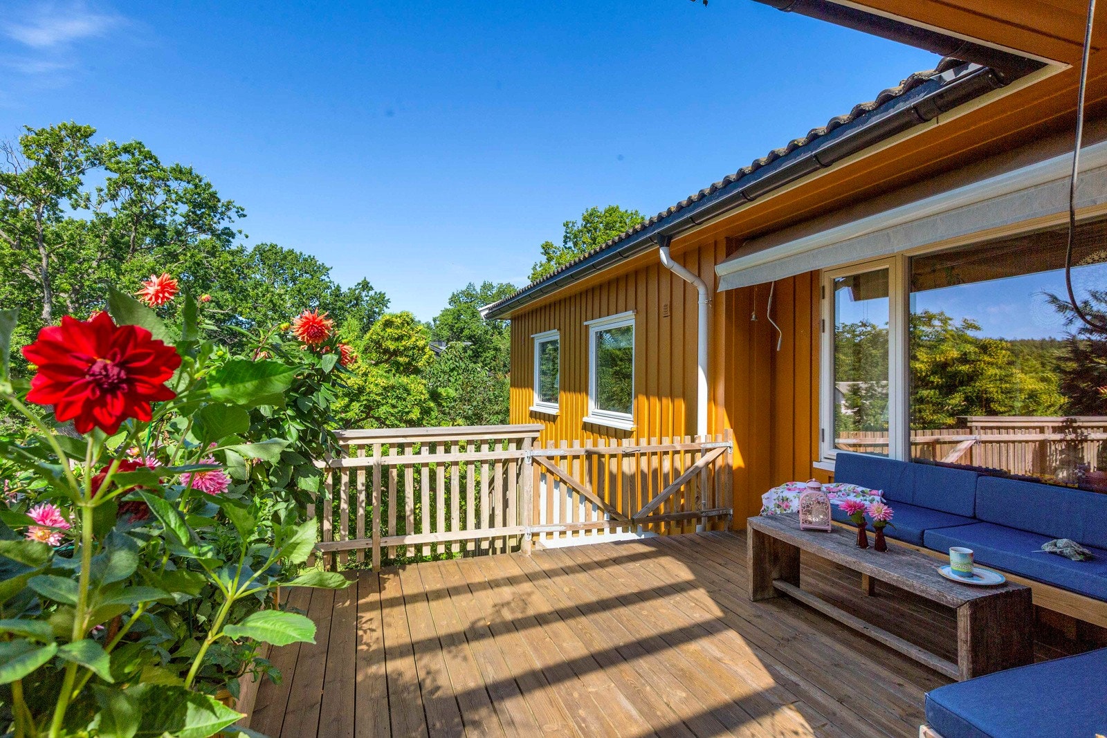 Stor veranda som går på 3 sider Galleribilde