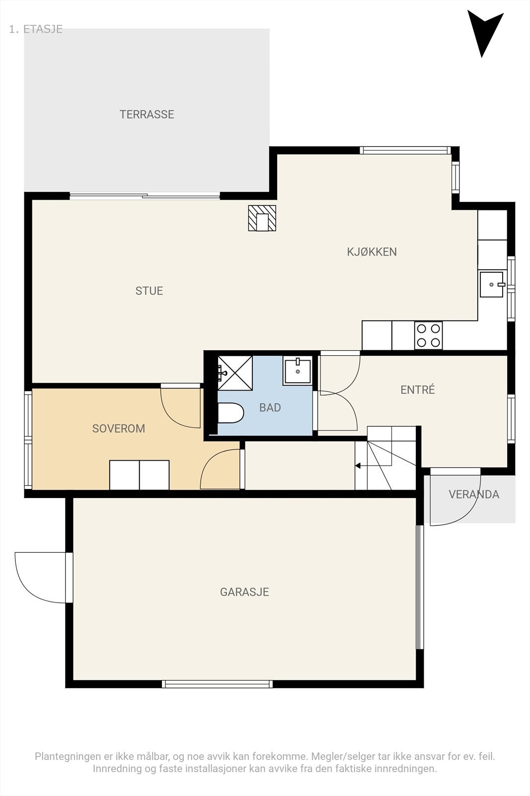 Plantegning 1. etg. Galleribilde