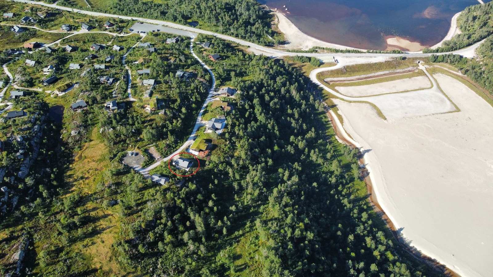 Oversiktsbilde av hyttefeltet Galleribilde