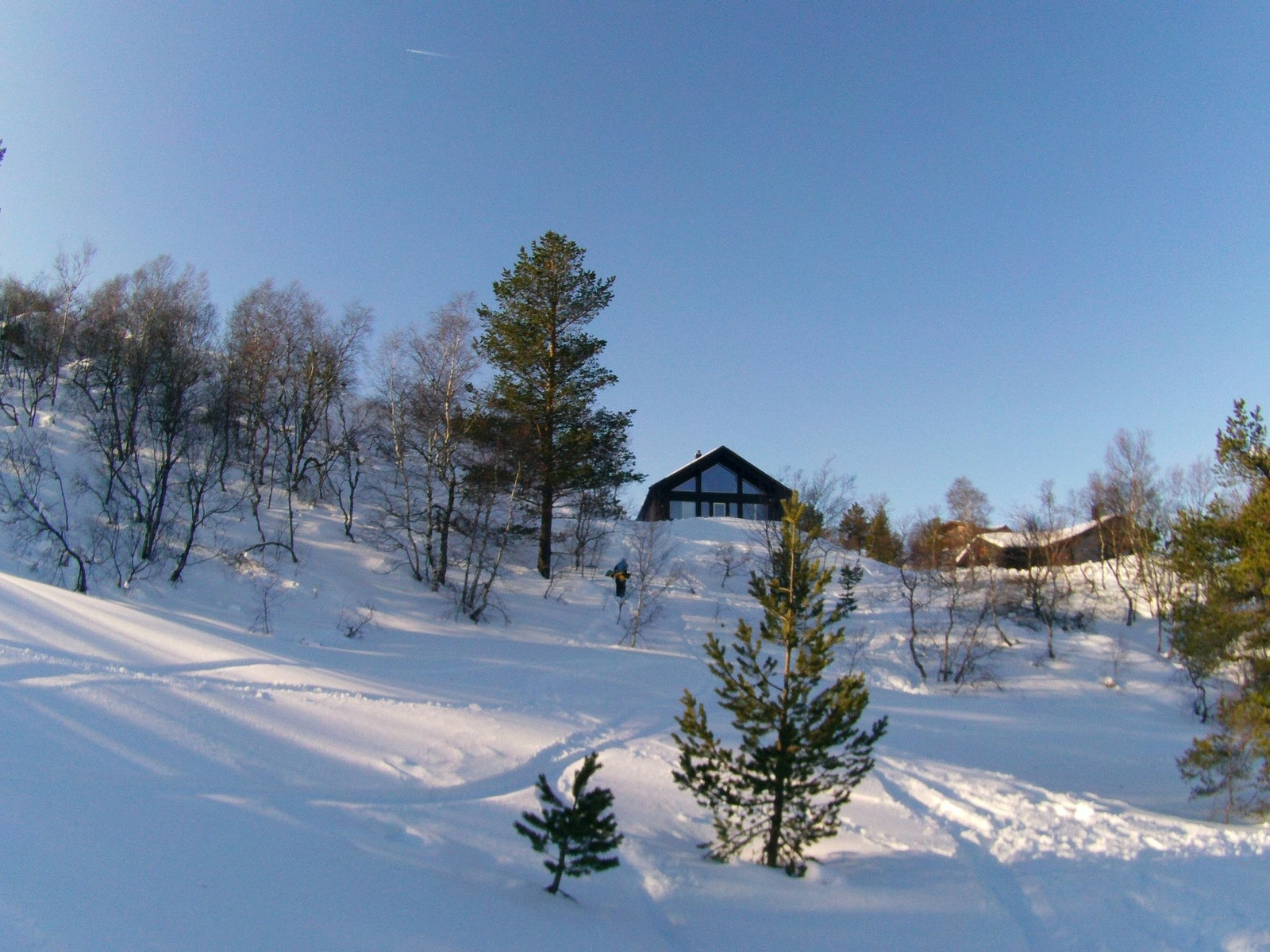 Det er friområder foran hytta med masse boltreplass til aking og utforsking. Galleribilde