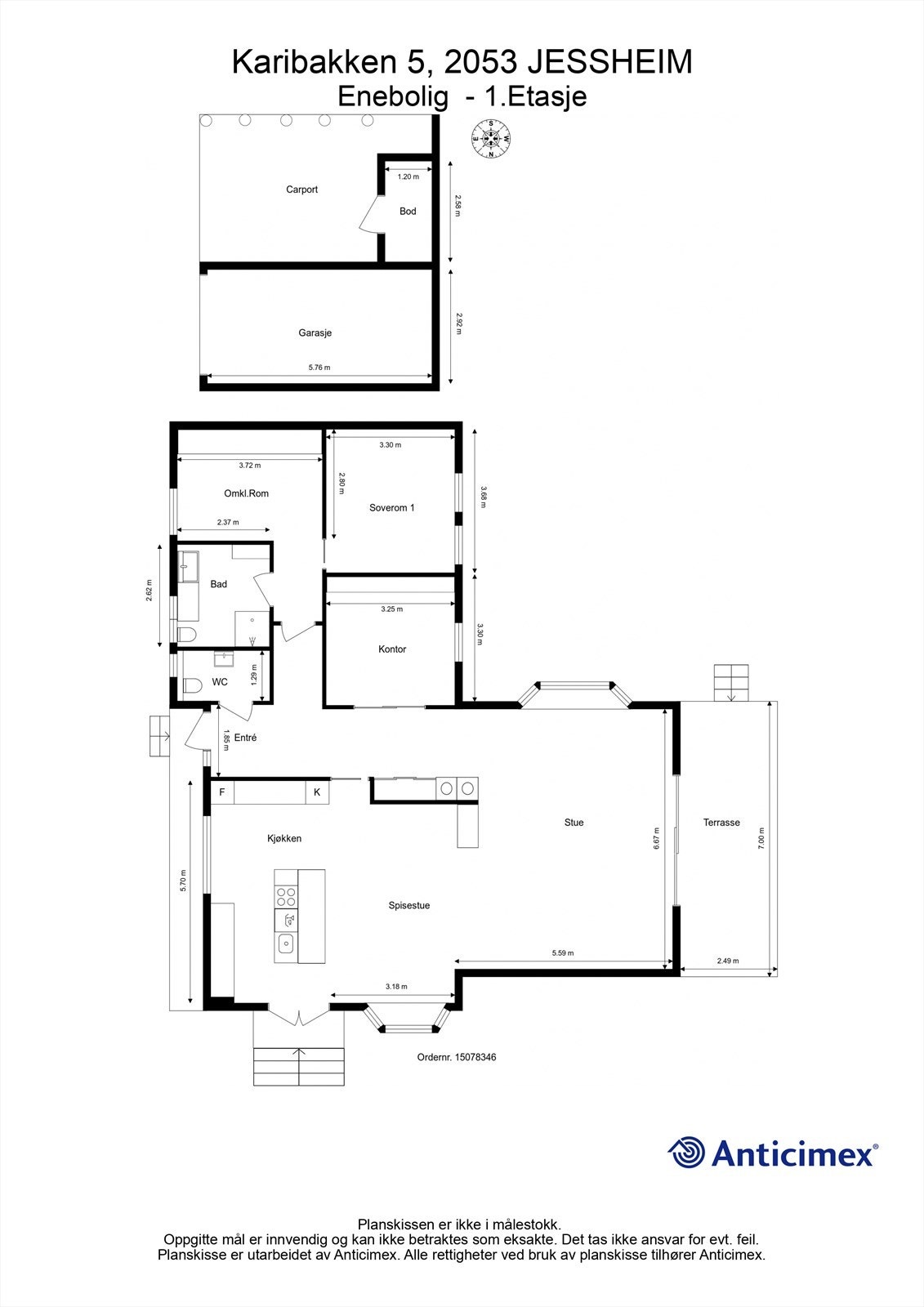 Plantegning 1. etasje Galleribilde