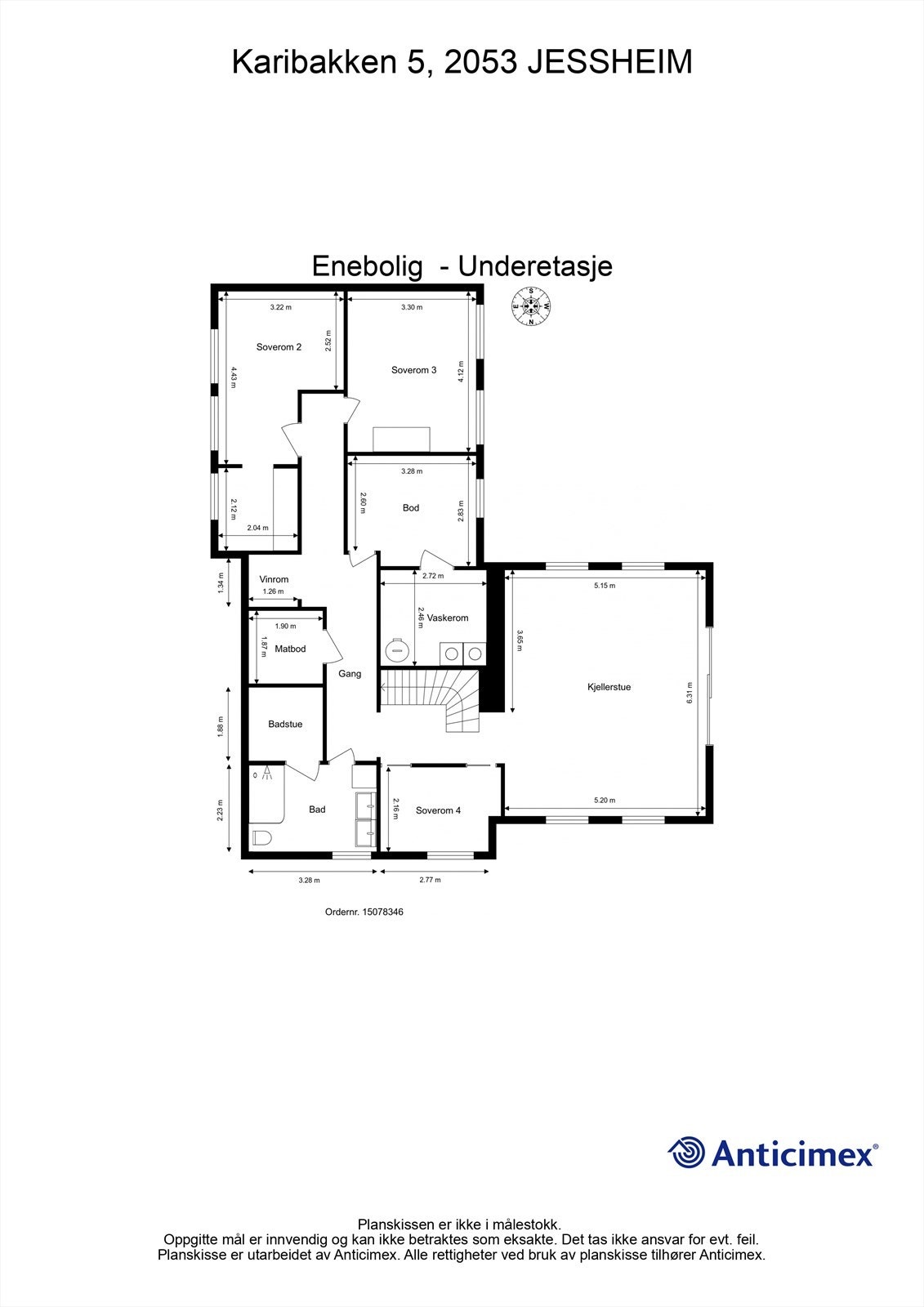 Plantegning underetasje Galleribilde