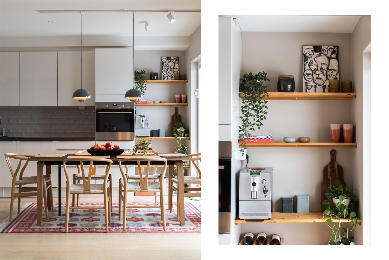 Hele boligen har gulvvarme. Forbruk måles månedlig etter forbruk og faktureres via felleskostnader. Galleribilde