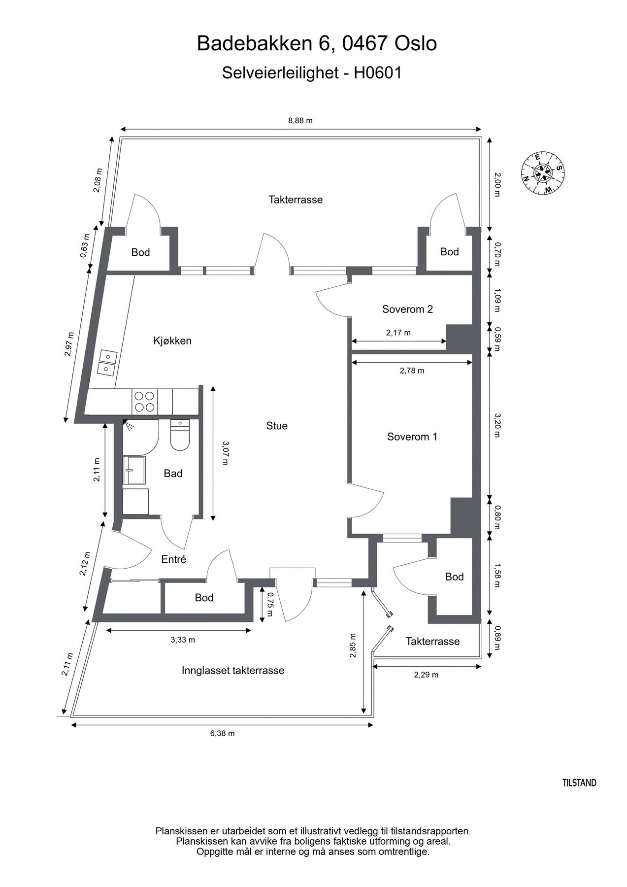 Leiligheten ligger i byggets 5. etasje og har en praktisk planløsning med luftige og gode rom. Galleribilde