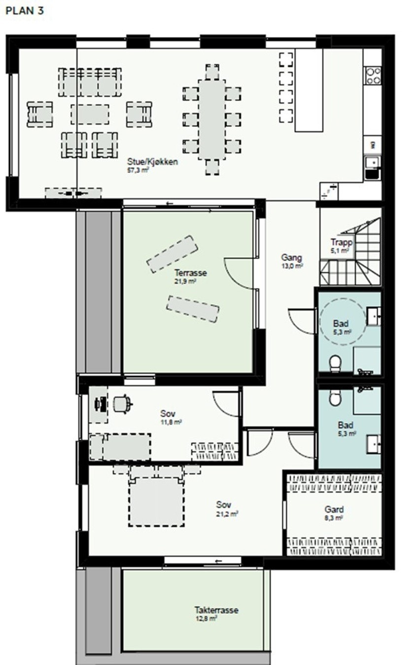 Plantegning 3 etasje Galleribilde