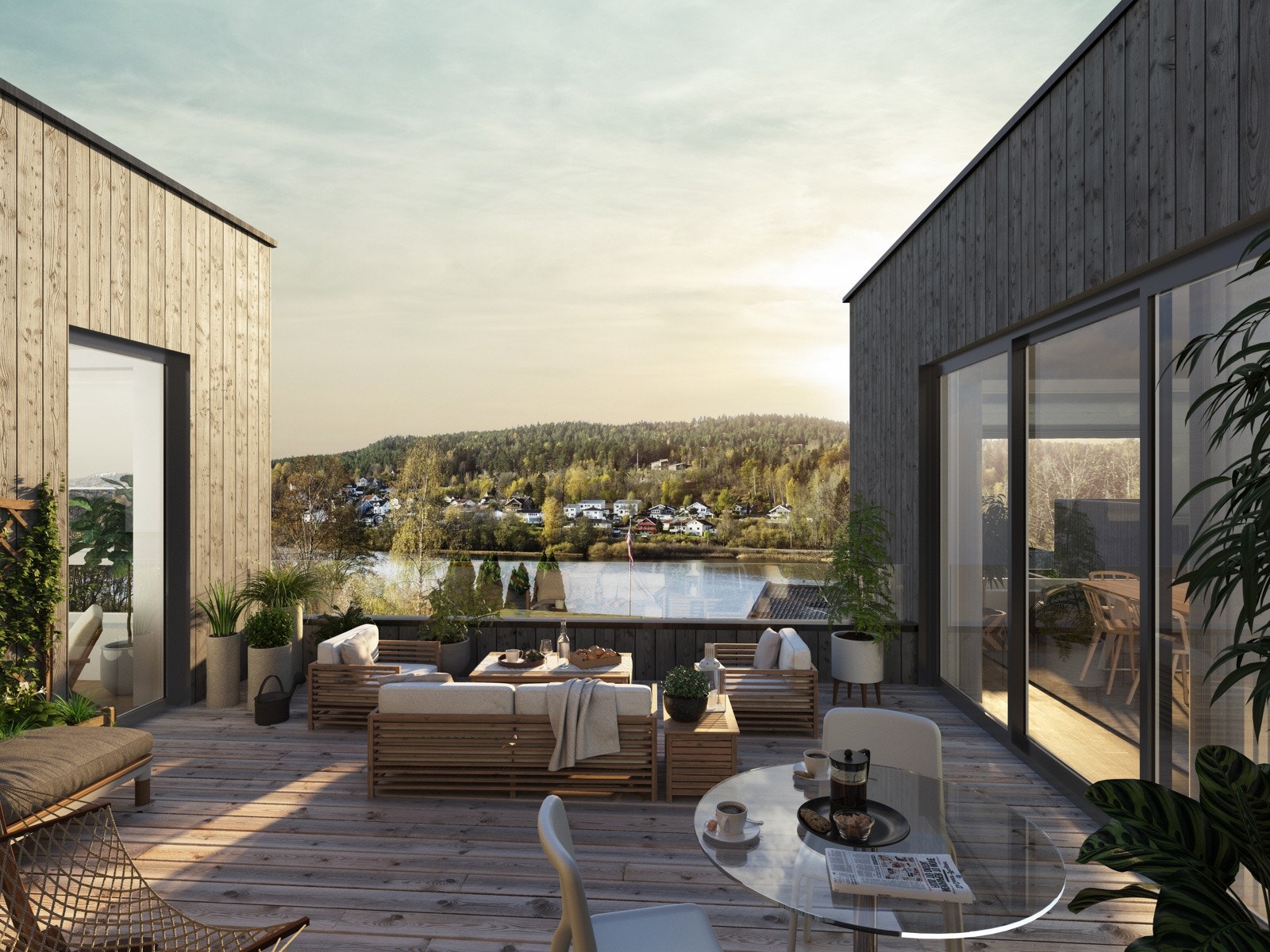 Usjenert terrasse med flott utsikt Galleribilde