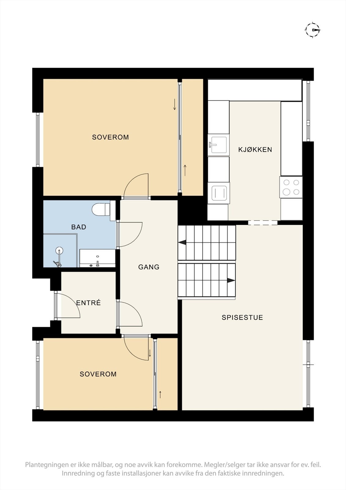 Plantegning halvplan - 1. Etg og 2. Etg - Nøisomhedvegen 33A. Galleribilde