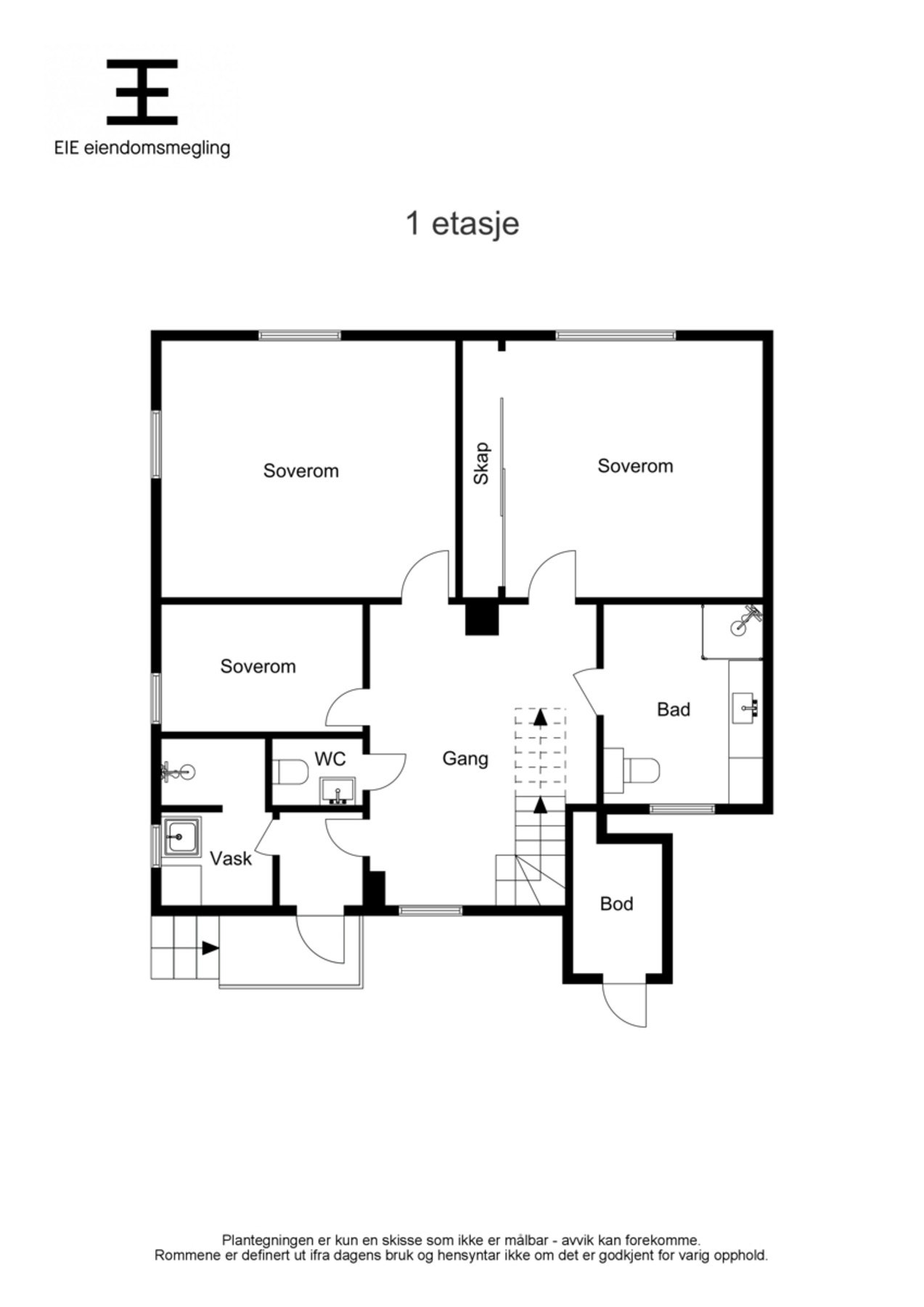 Plantegning 1. etasje Galleribilde