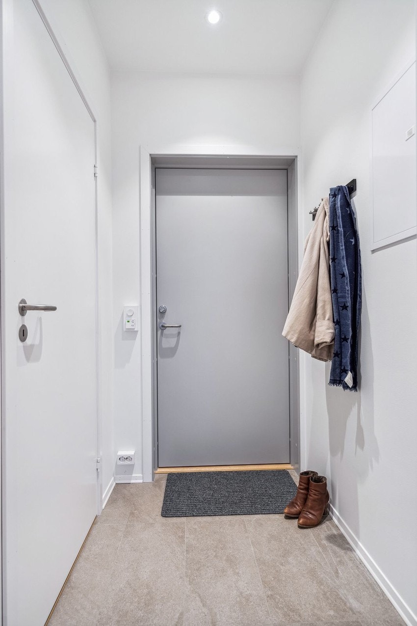 Entré med varmekabler i gulv.