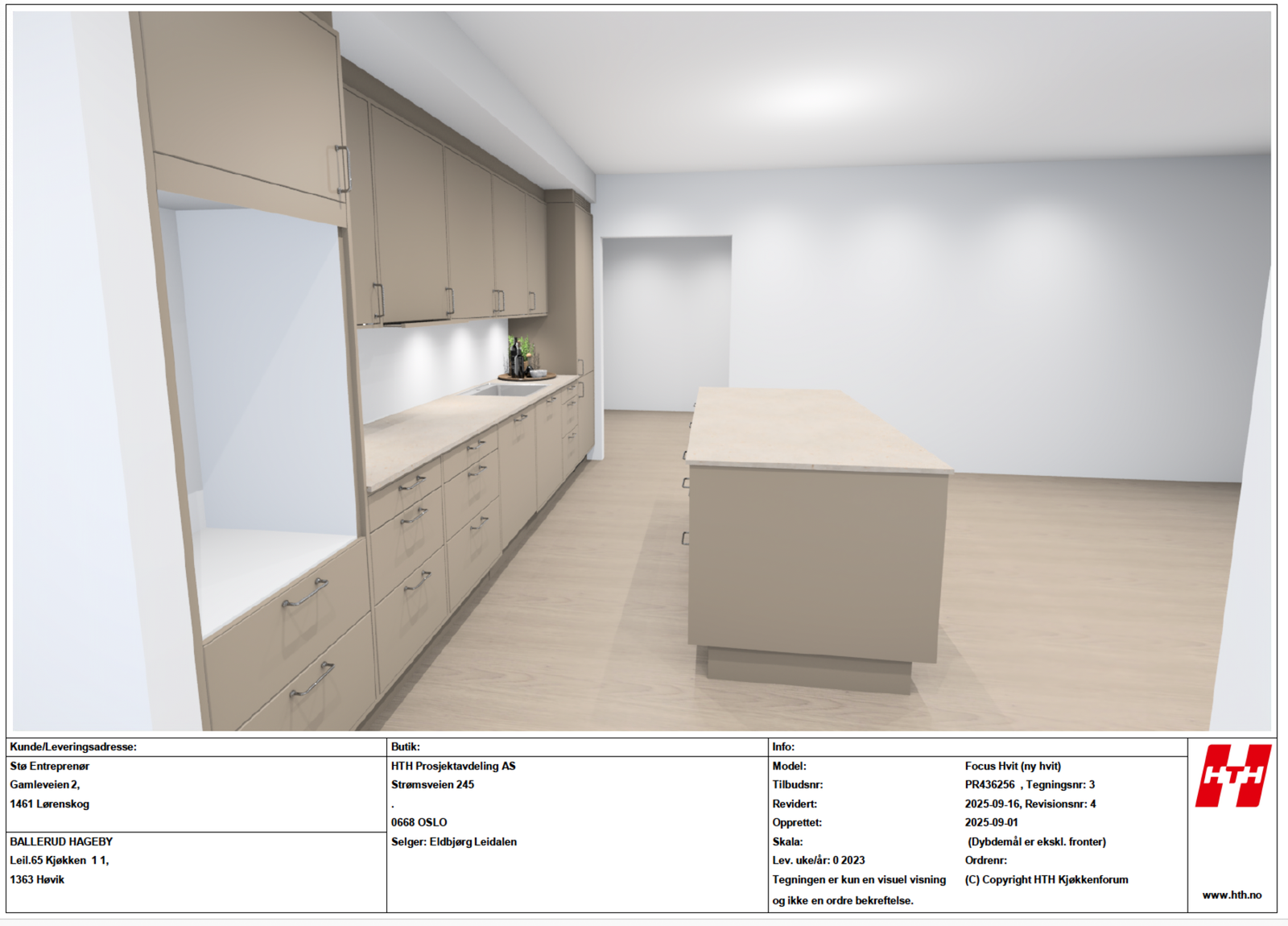 Bildet er en illustrasjon av selgers tilvalg for kjøkken - se hele leveransebeskrivelsen vedlagt i prospekt Galleribilde