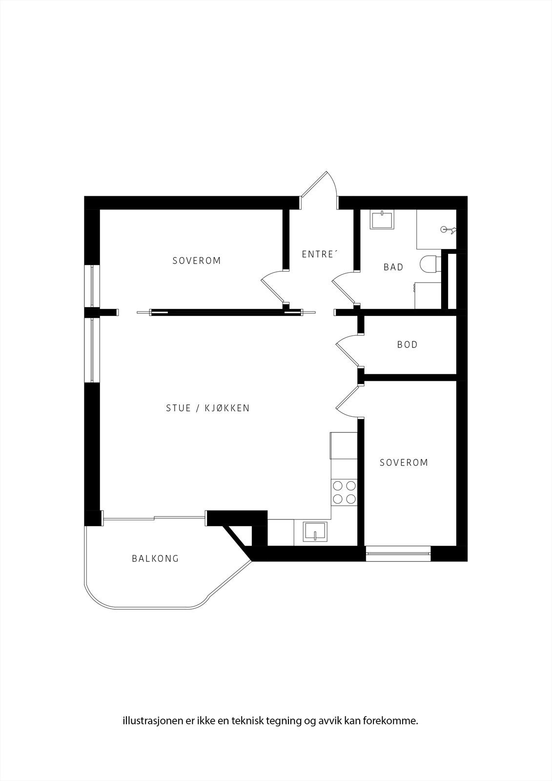 Fototegning Gjerdebakken 6 2D Galleribilde