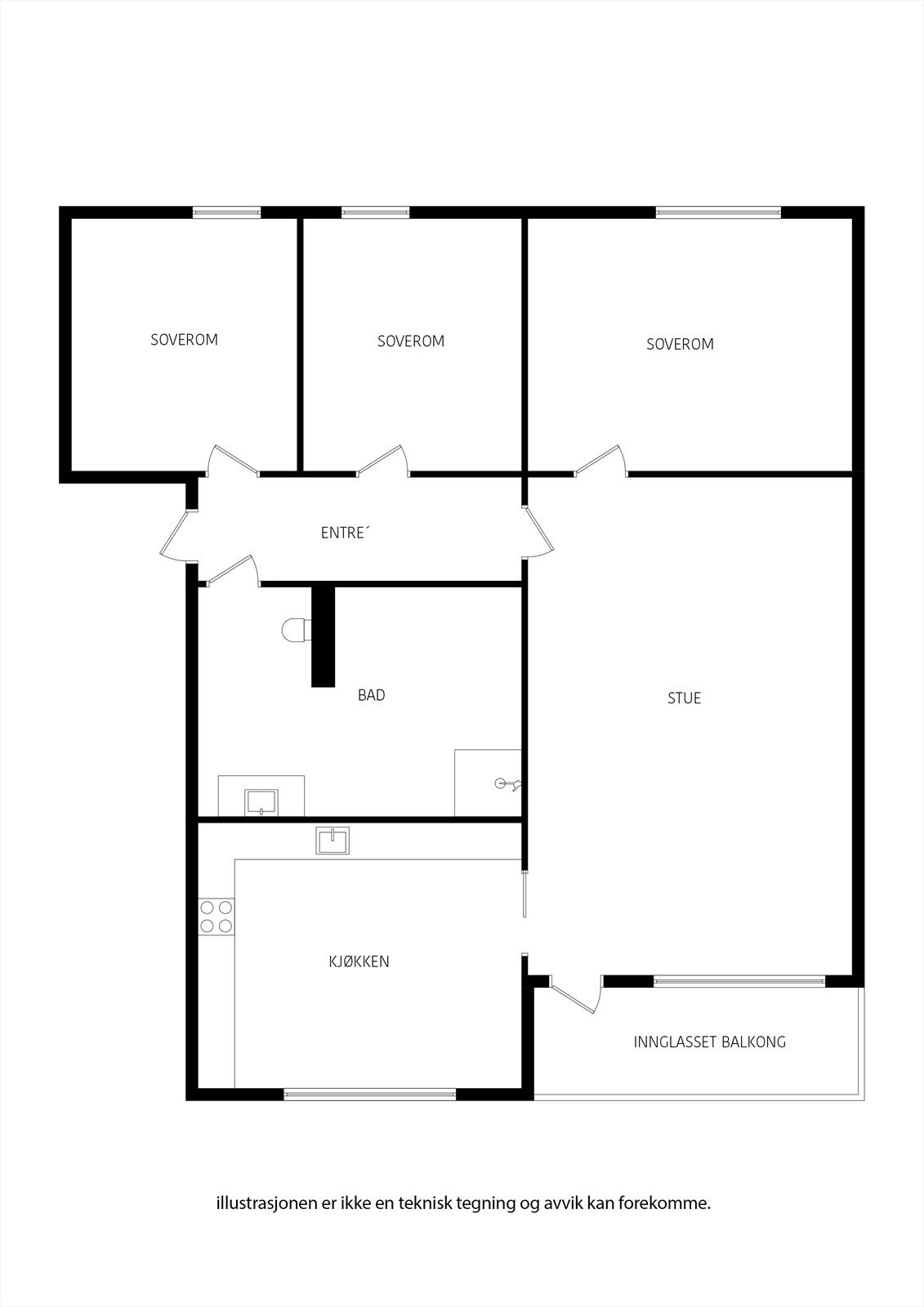 Leif Dietrichs gate 12E, leil. 401 - basic+ 2D Galleribilde