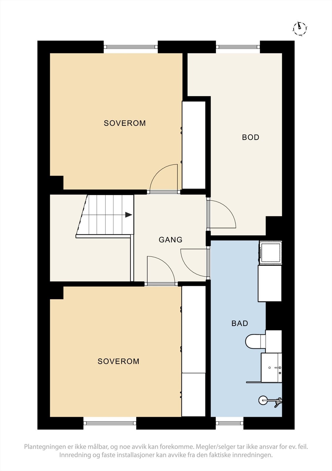 Plantegning av boligens 2. etasje. Galleribilde