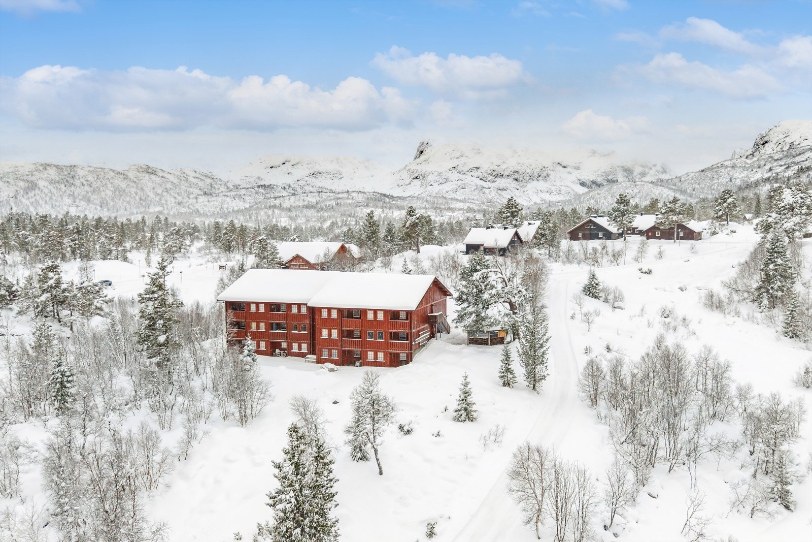 I nærheten finner du Hallbjønnsekken høyfjellssenter med alpinanlegg, snøkanoner, varmestue, restaurant og pub - perfekt for både familier og vennegjenger. Galleribilde