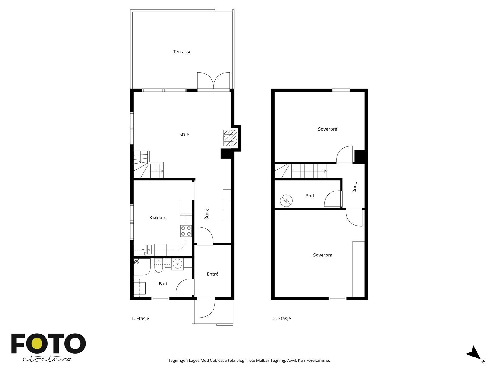 Plantegning begge etasjer. Galleribilde