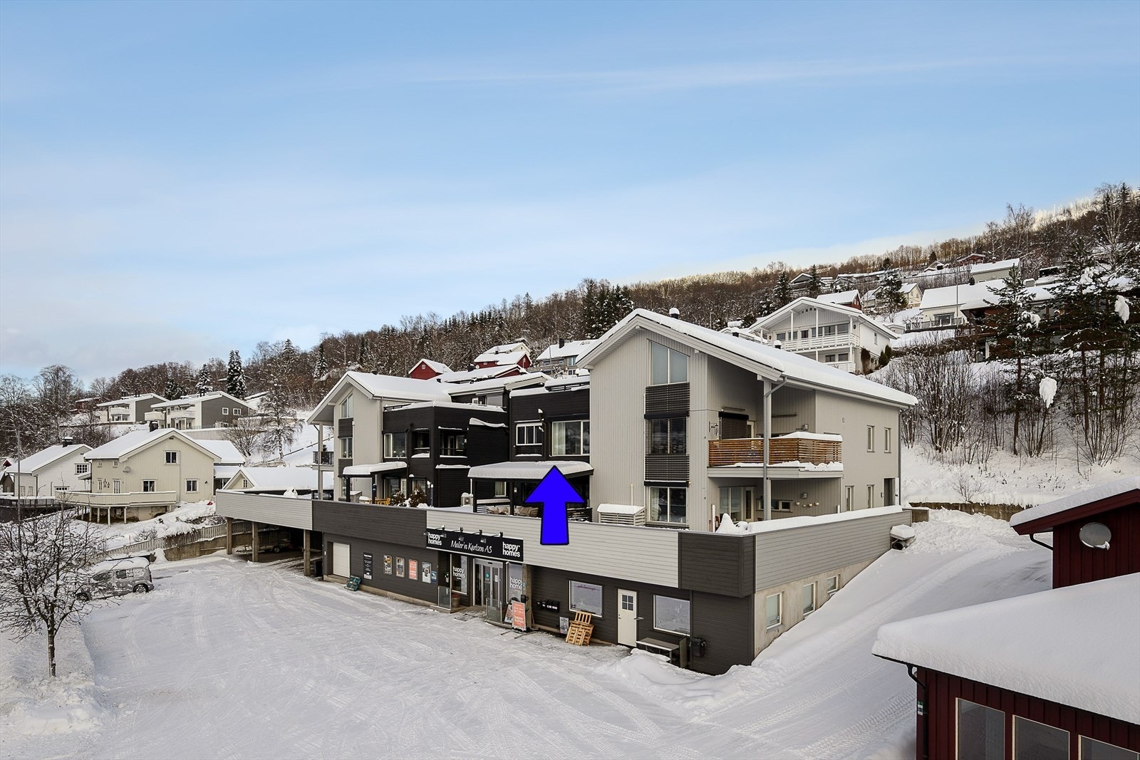 Leiligheten har en sentral beliggenhet på Segalstad Bru. Galleribilde