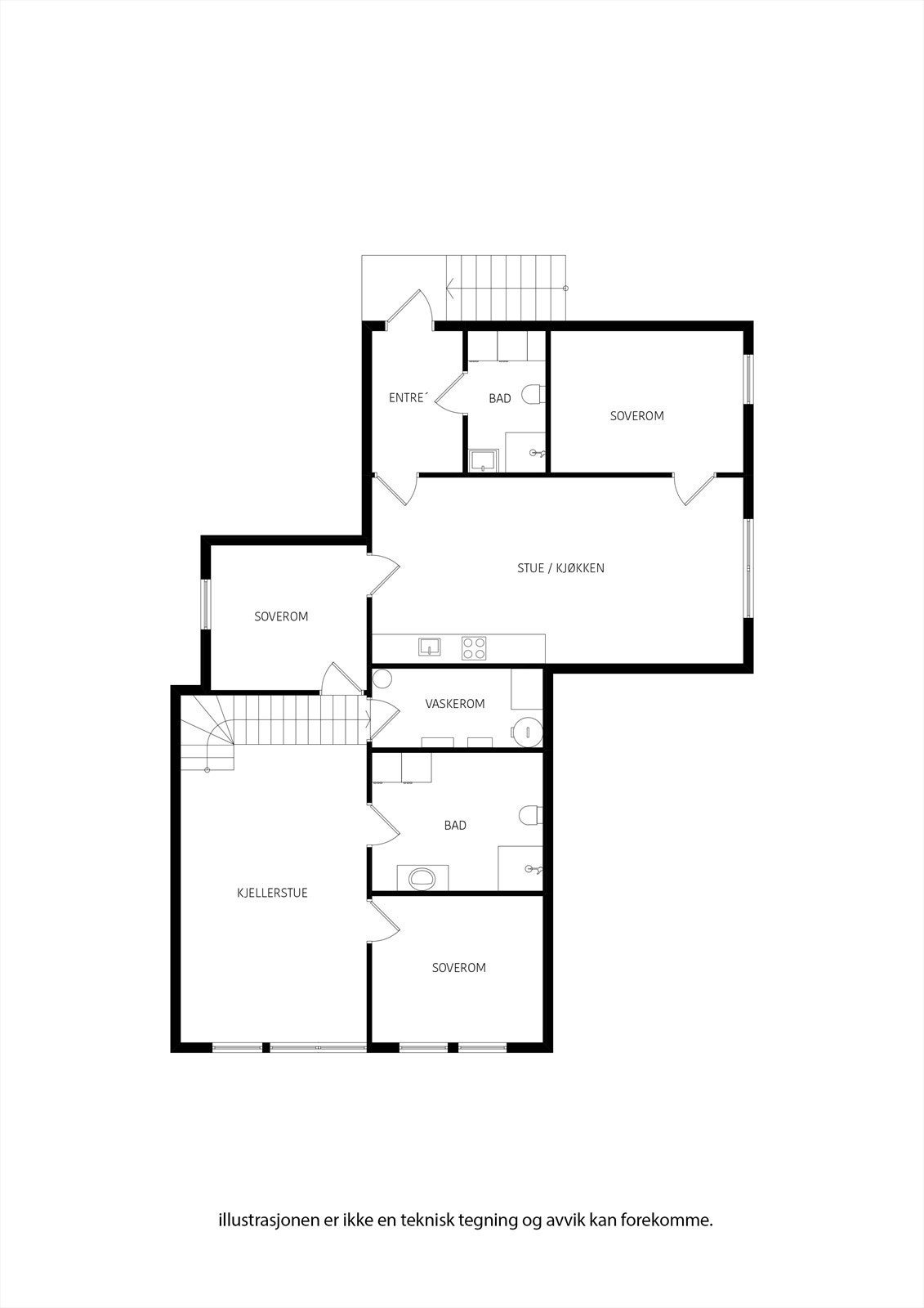 Fototegning Nordsjøvegen 36 i kjeller Galleribilde