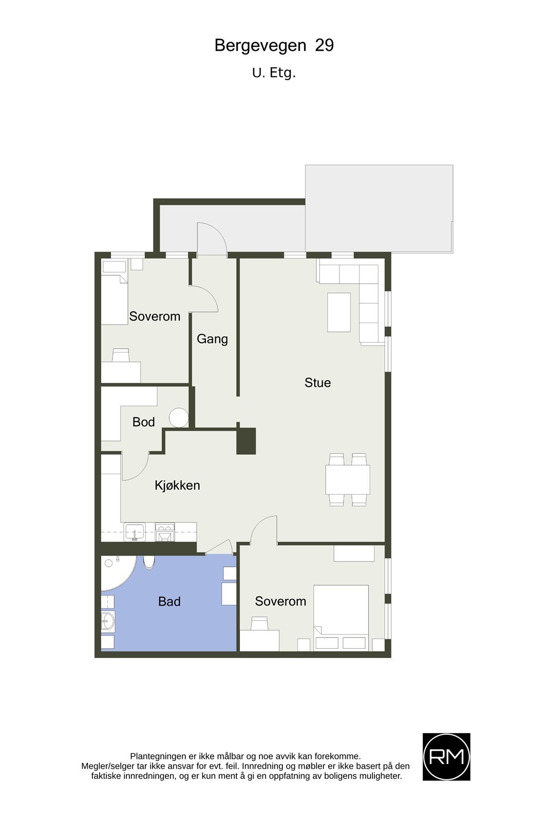 Plantegning U-etasje. Galleribilde