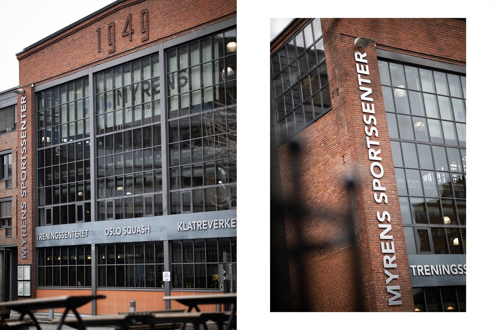 Like nedi gaten ligger Myrens Sportssenter med treningssenter, klatreverk og squash. Galleribilde