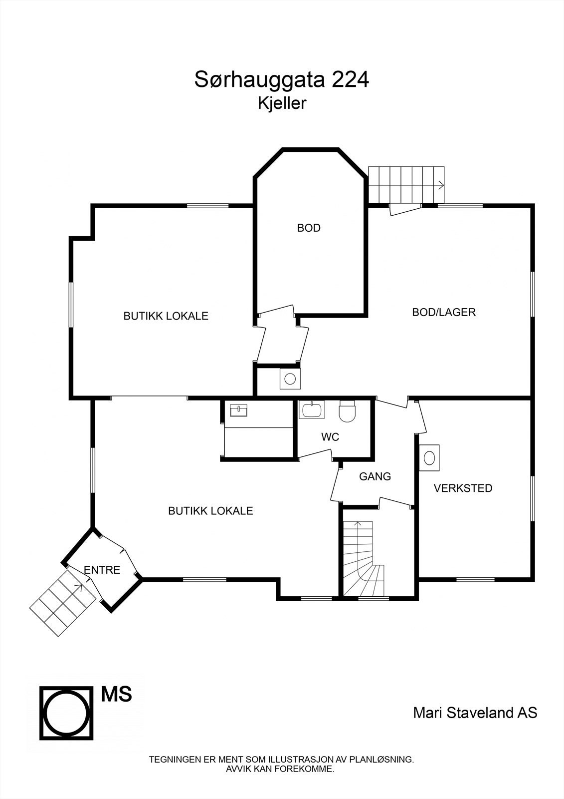Plantegning kjeller Galleribilde