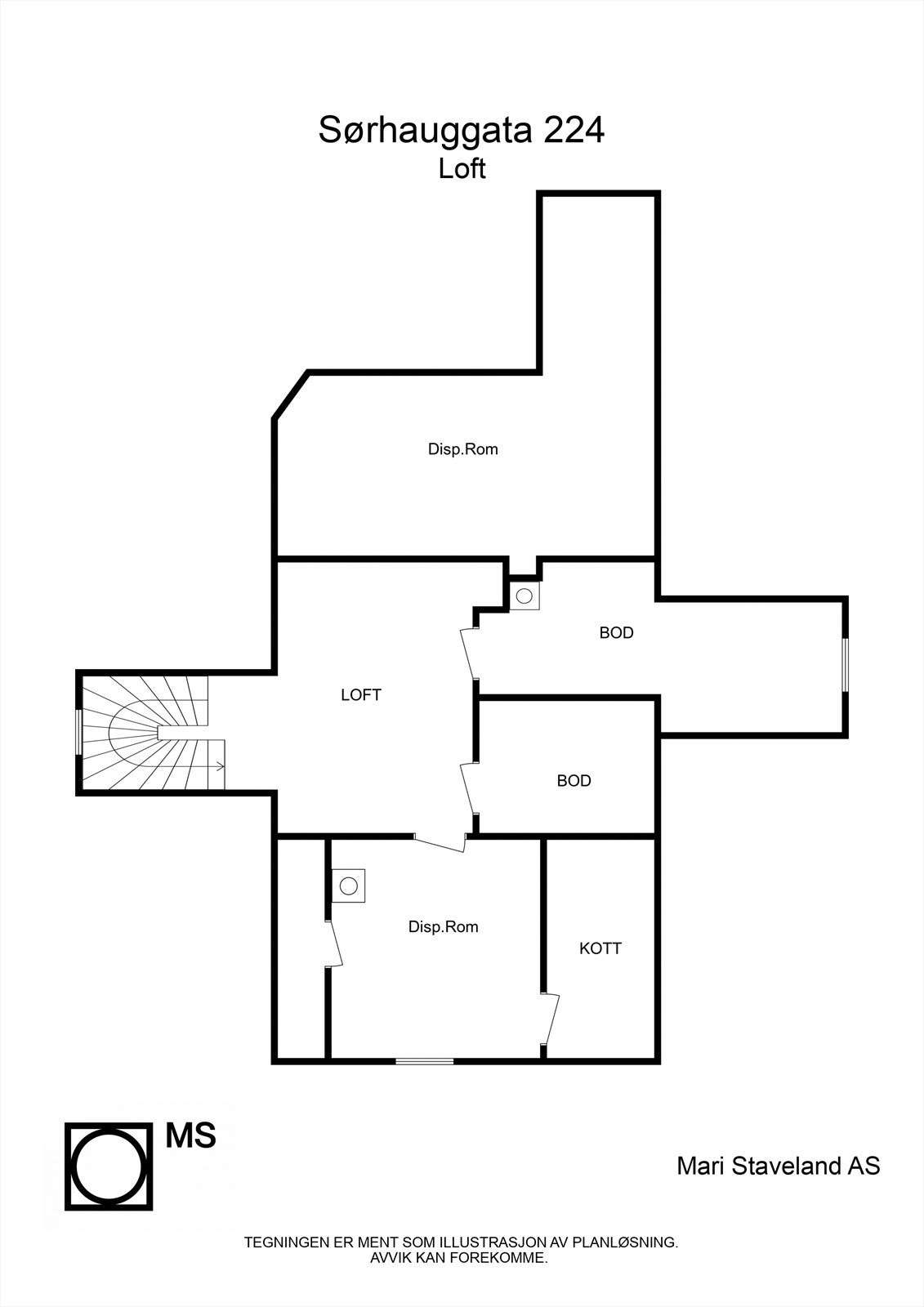 Plantegning loft Galleribilde