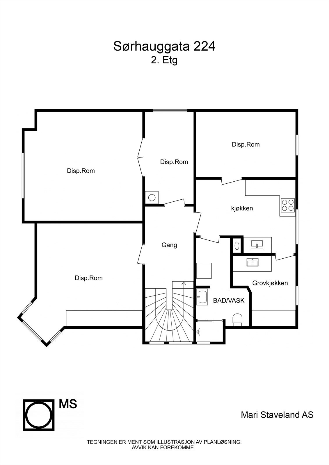 Plantegning 2. etasje Galleribilde