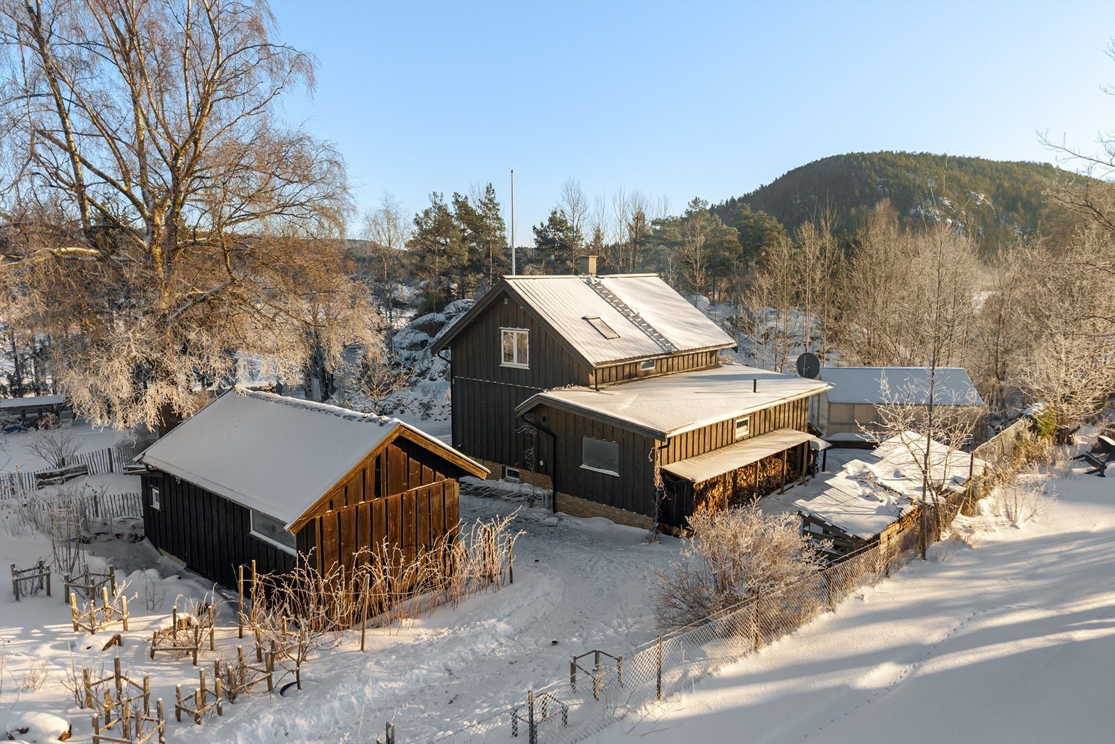 Boligen med uthus og drivhus Galleribilde