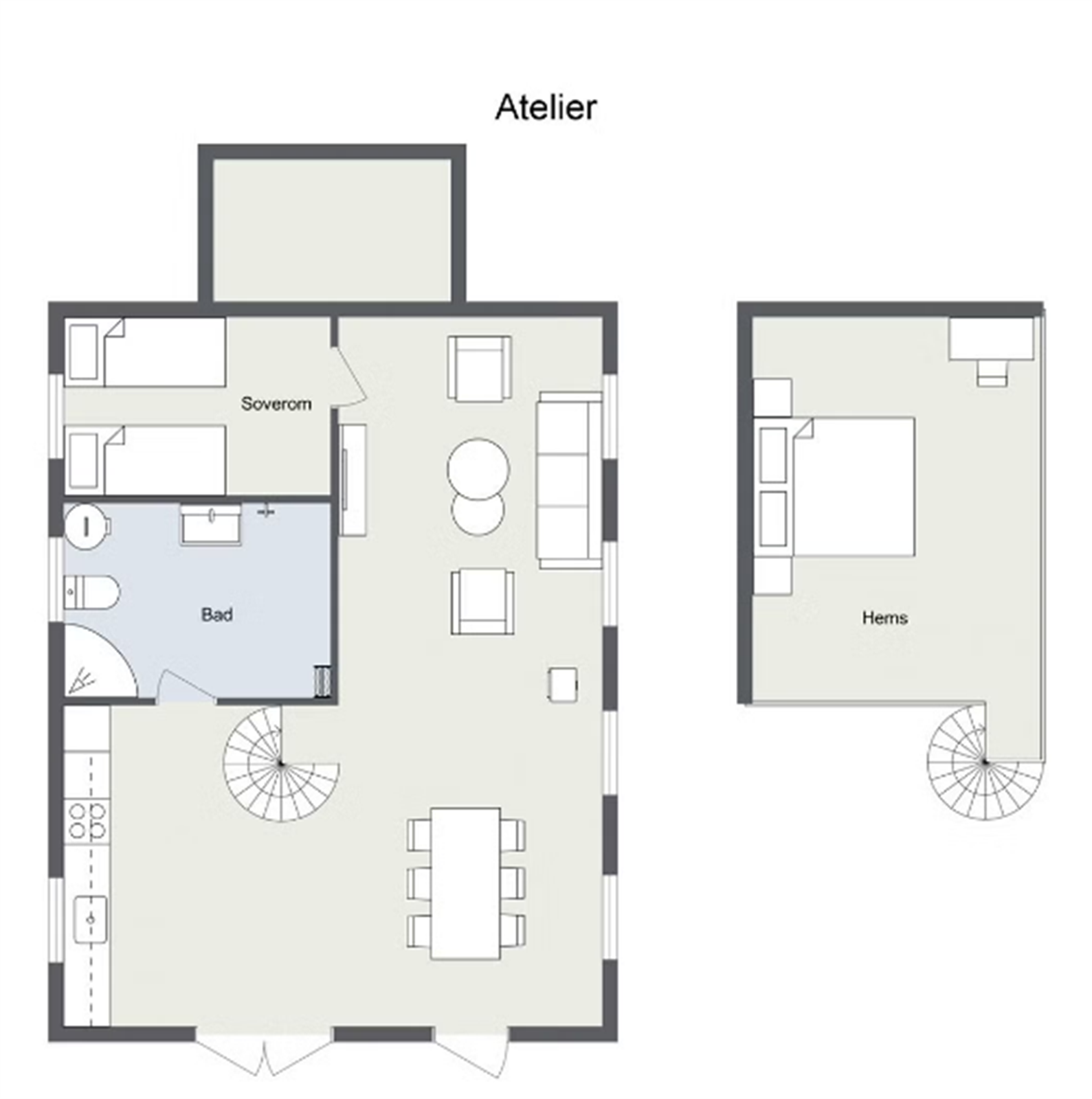 Plantegning - Atelier Galleribilde