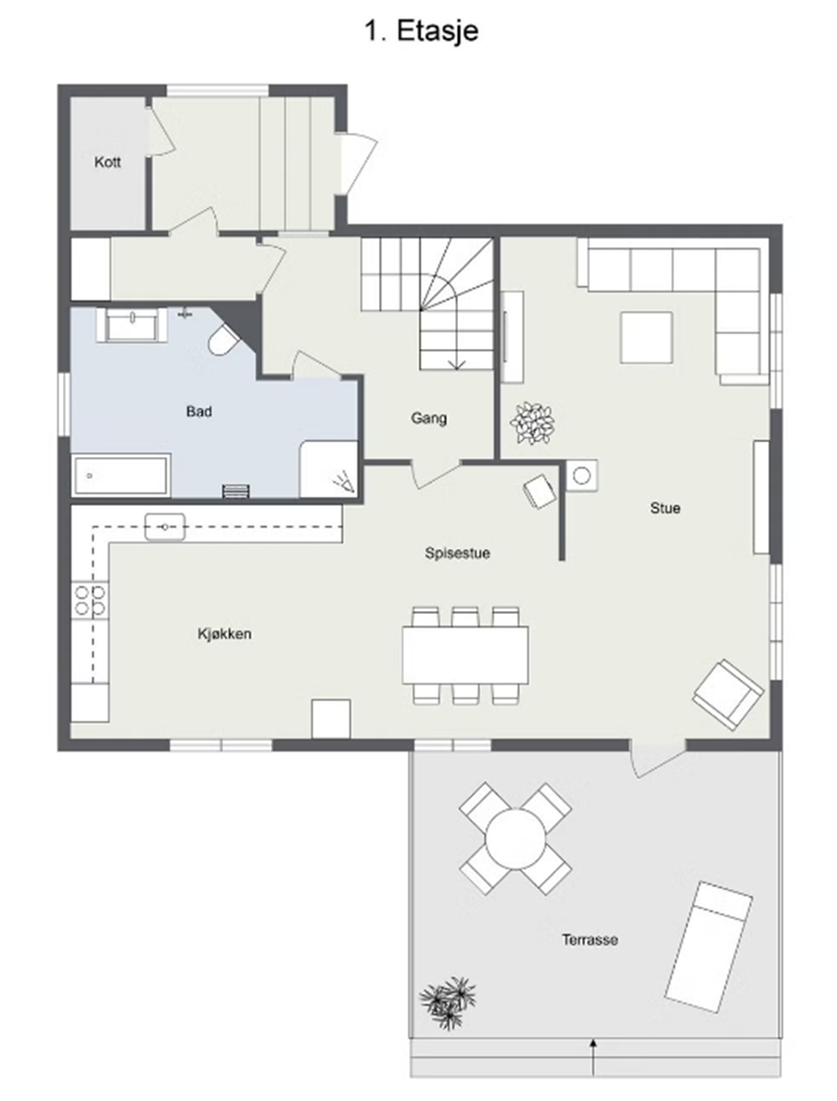 Plantegning Enebolig - 1. etasje Galleribilde