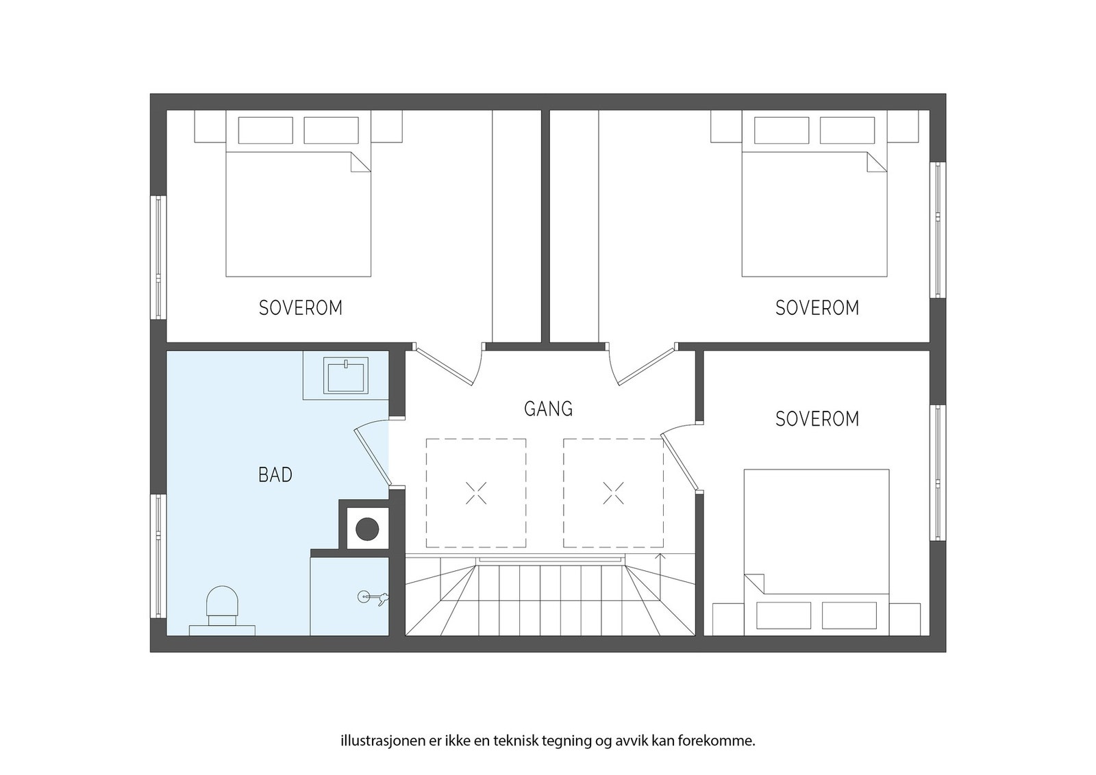 Plantegning 2. etasje Galleribilde